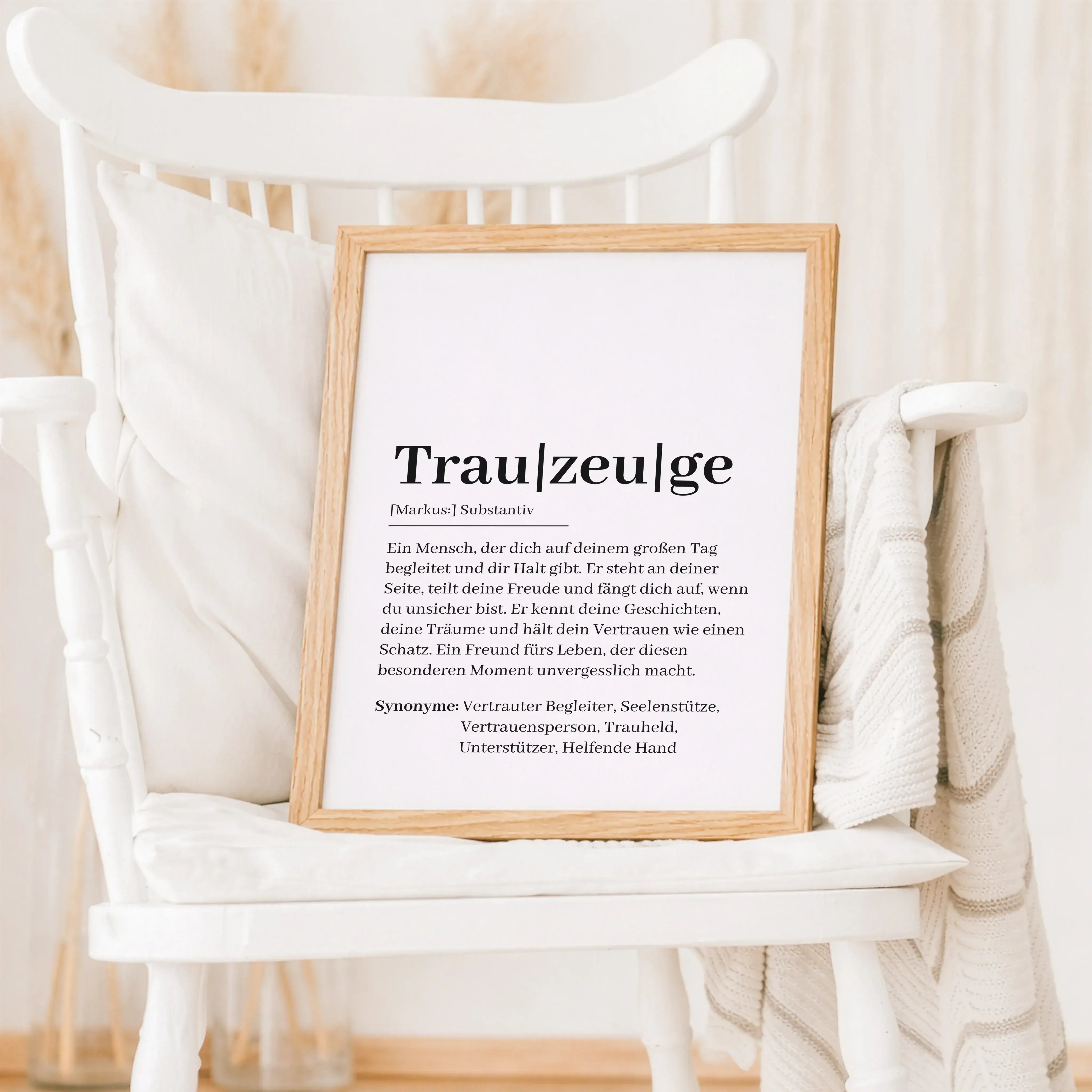 Trauzeuge Definition Poster-Personalisiertes Poster-famprints-Das Trauzeuge Definition Poster ist ein persönliches Geschenk für einen der wichtigsten Menschen an deiner Seite. Es erklärt auf liebevolle und klare Weise, was einen Trauzeugen wirklich ausmac