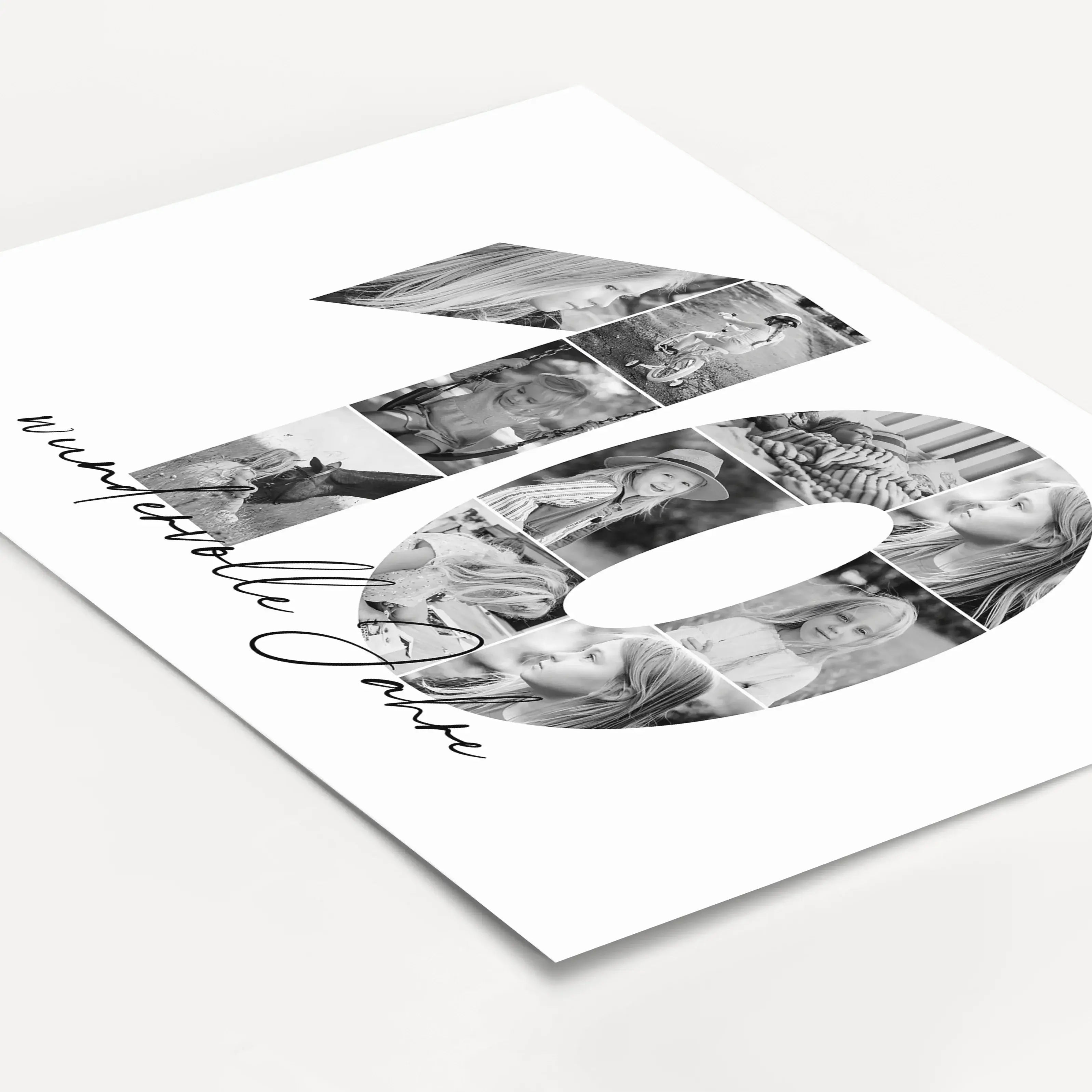 Foto Poster 10-Personalisiertes Poster-famprints-Das Foto Poster 10 ist eine persönliche Art, besondere Lebensabschnitte sichtbar zu machen. Die große Zahl 10 wird mit deinen eigenen Bildern gefüllt und entsteht so als individuelle Fotocollage, die Erinne