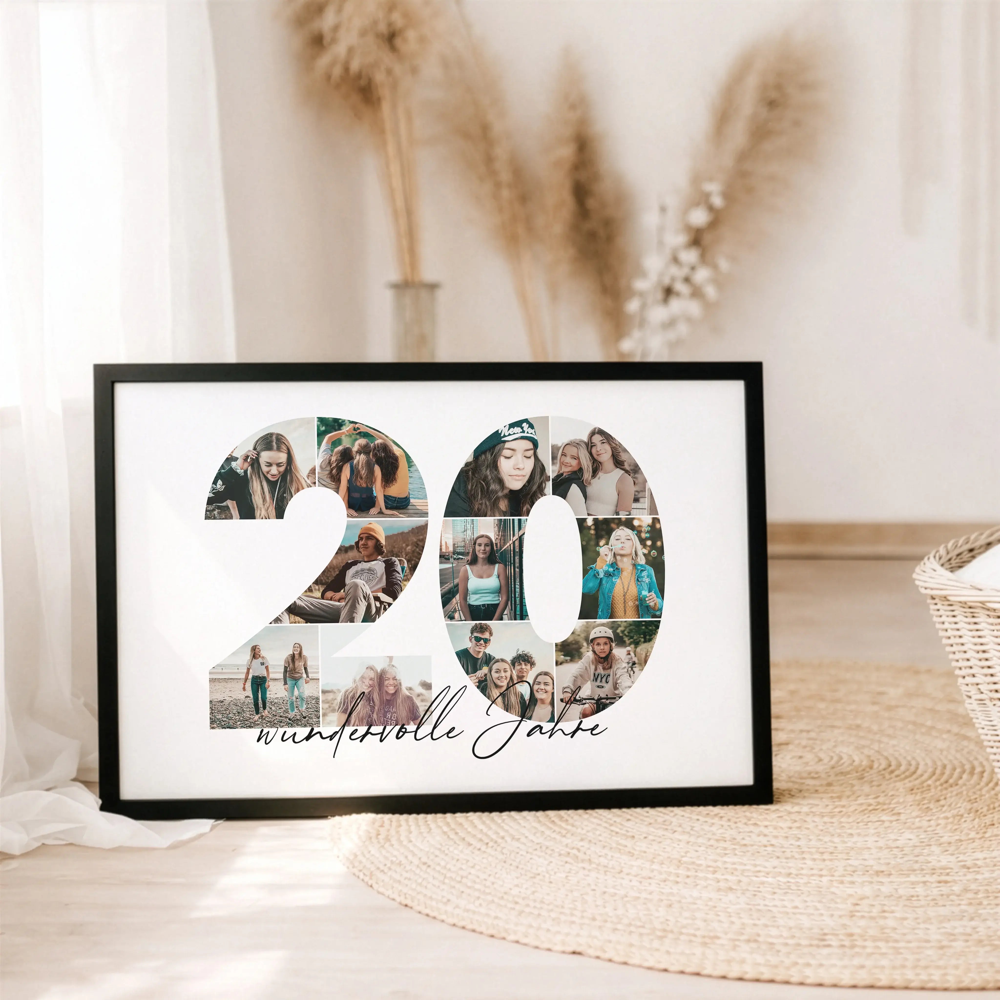 Foto Poster 20-Personalisiertes Poster-famprints-Das Foto Poster 20 ist eine persönliche Art, besondere Lebensabschnitte sichtbar zu machen. Die große Zahl 20 wird mit deinen eigenen Fotos gestaltet und verwandelt Erinnerungen in eine moderne Fotocollage