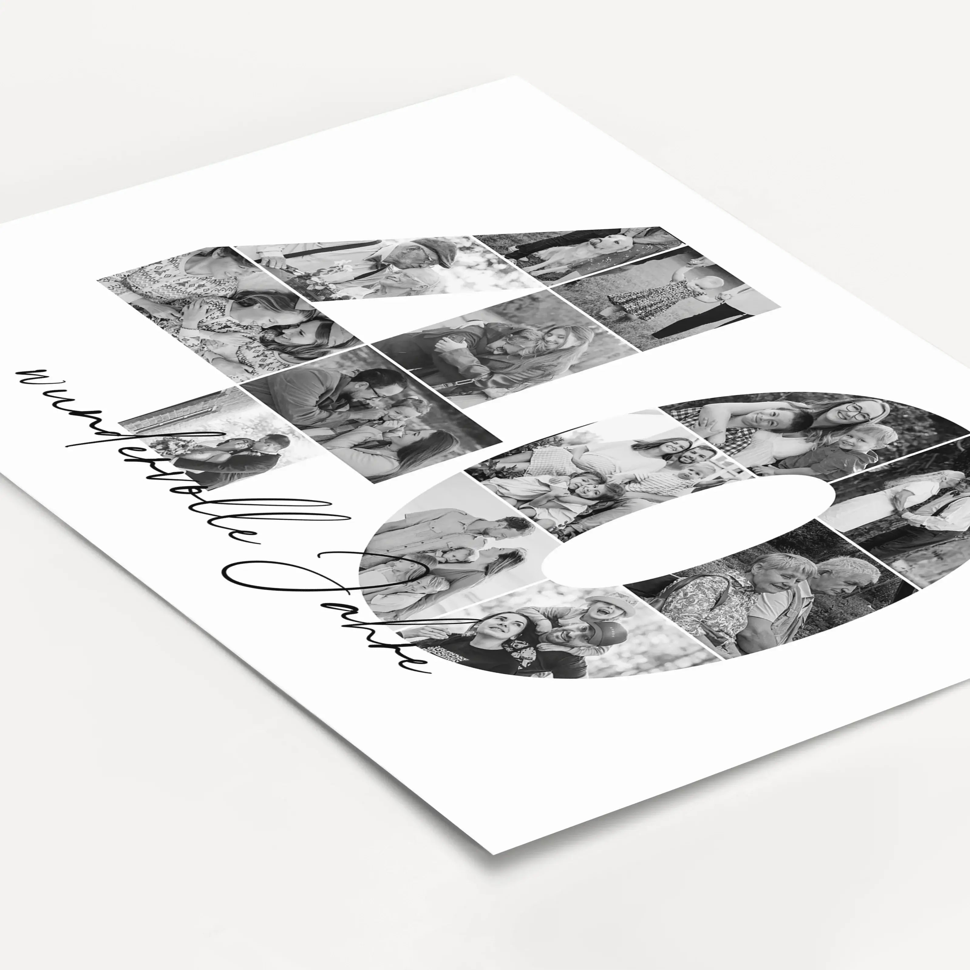 Foto Poster 40-Personalisiertes Poster-famprints-Das Foto Poster 40 ist eine persönliche Art, besondere Lebensmomente sichtbar zu machen. Die große Zahl 40 wird mit deinen eigenen Bildern gefüllt und entsteht so als individuelle Fotocollage, die Erinnerun