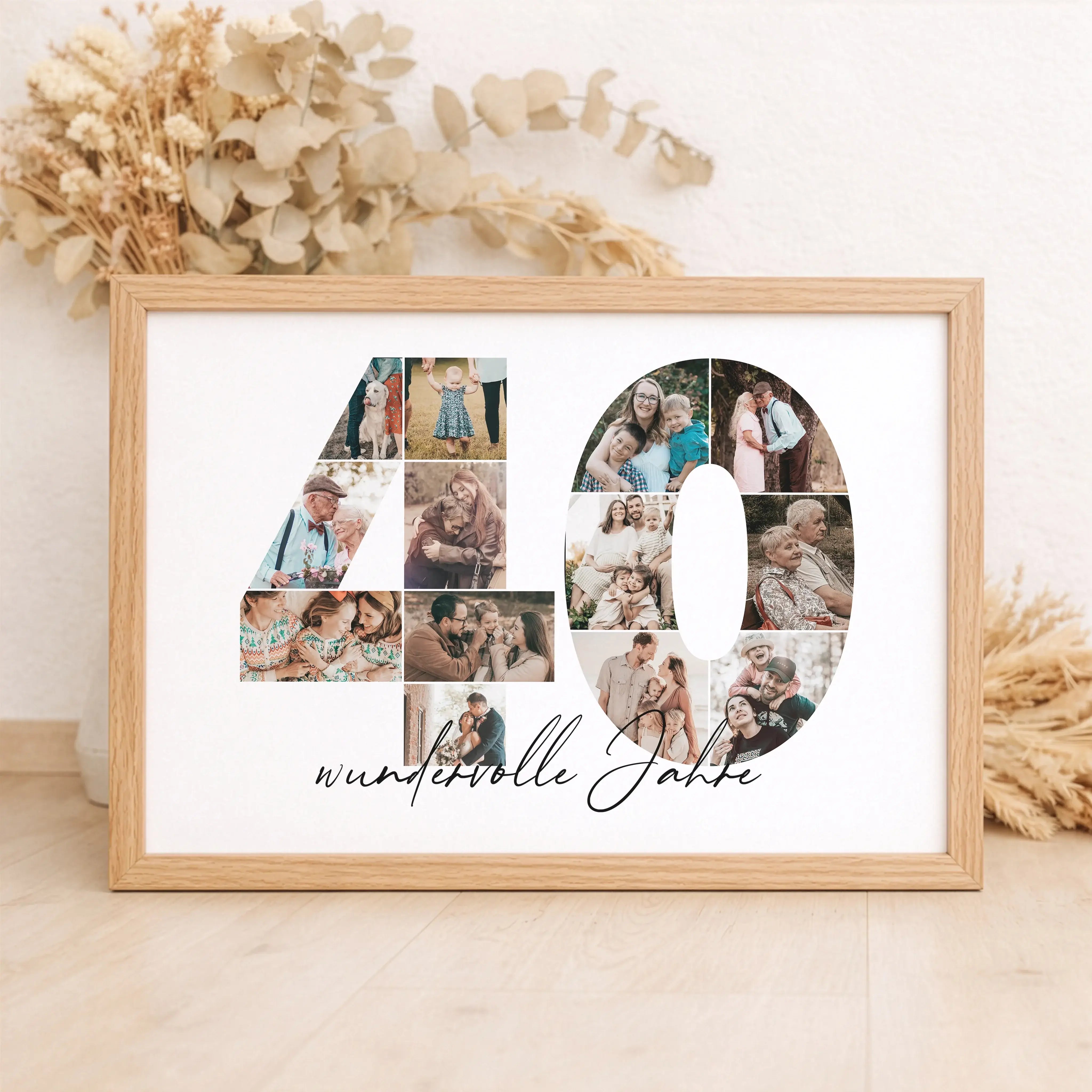 Foto Poster 40-Personalisiertes Poster-famprints-Das Foto Poster 40 ist eine persönliche Art, besondere Lebensmomente sichtbar zu machen. Die große Zahl 40 wird mit deinen eigenen Bildern gefüllt und entsteht so als individuelle Fotocollage, die Erinnerun