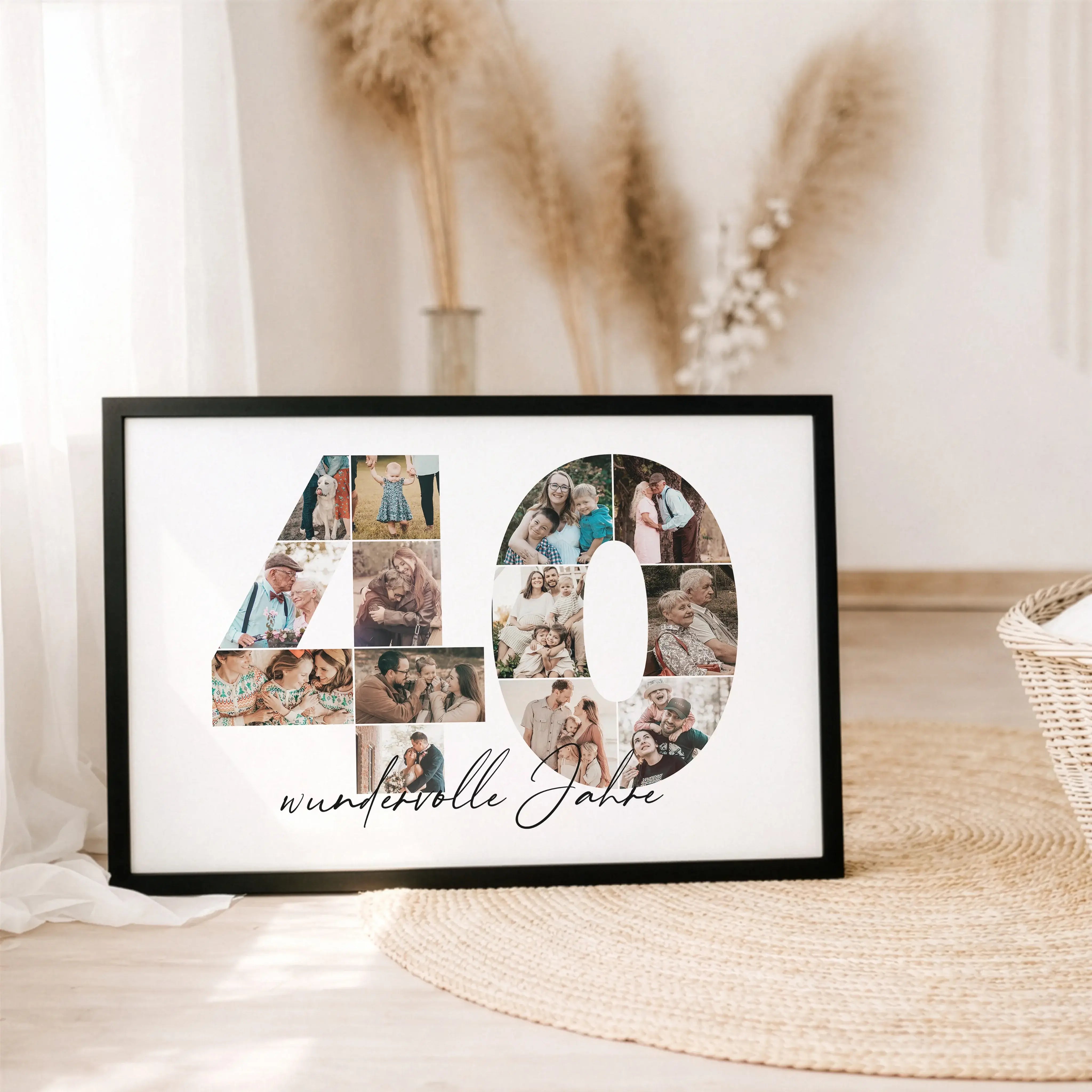 Foto Poster 40-Personalisiertes Poster-famprints-Das Foto Poster 40 ist eine persönliche Art, besondere Lebensmomente sichtbar zu machen. Die große Zahl 40 wird mit deinen eigenen Bildern gefüllt und entsteht so als individuelle Fotocollage, die Erinnerun