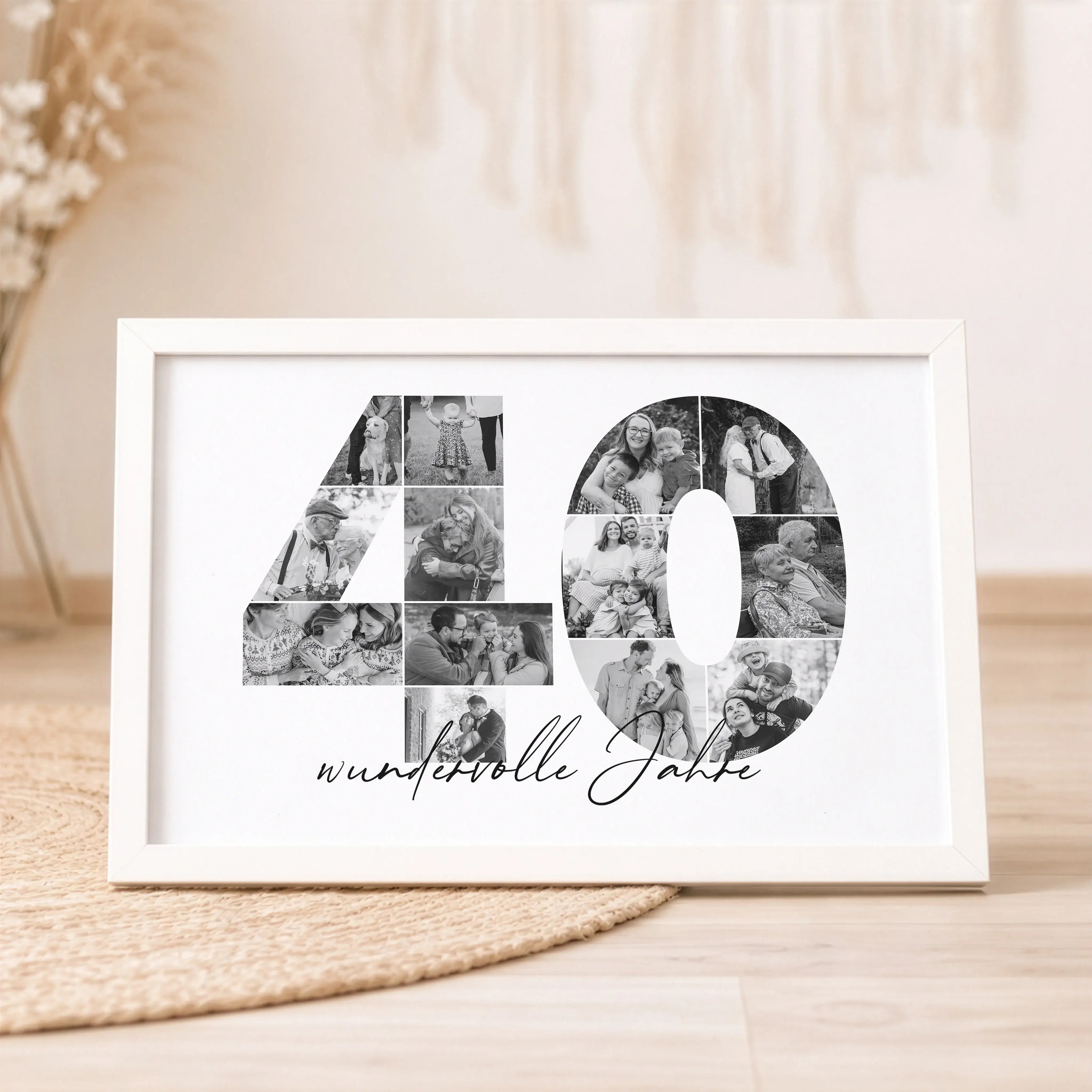 Foto Poster 40-Personalisiertes Poster-famprints-Das Foto Poster 40 ist eine persönliche Art, besondere Lebensmomente sichtbar zu machen. Die große Zahl 40 wird mit deinen eigenen Bildern gefüllt und entsteht so als individuelle Fotocollage, die Erinnerun