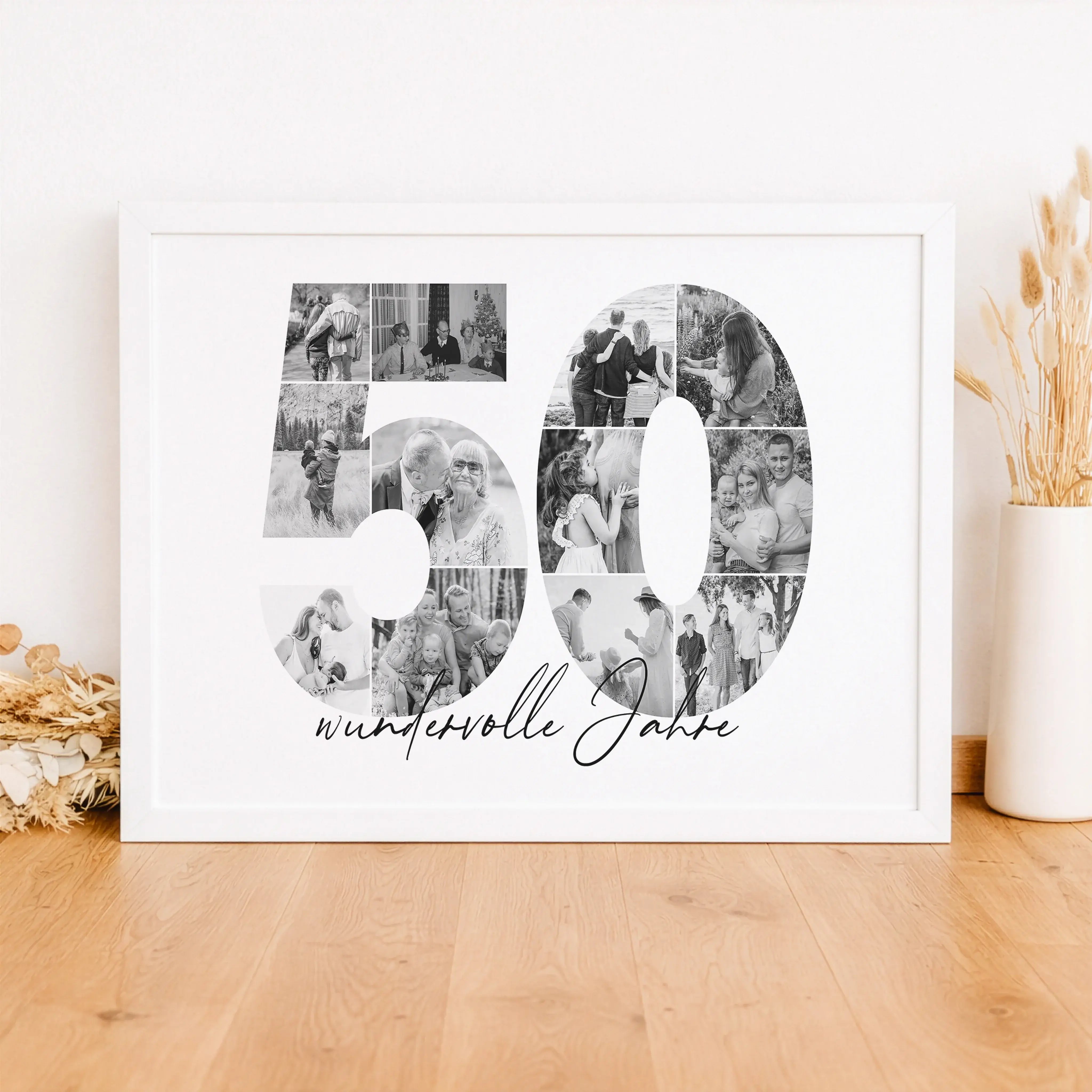 Foto Poster 50-Personalisiertes Poster-famprints-Das Foto Poster 50 von famprints ist eine besondere Art, Erinnerungen sichtbar zu machen. Die große Zahl 50 wird aus deinen eigenen Fotos gestaltet und verwandelt persönliche Momente in ein stimmiges Gesamt