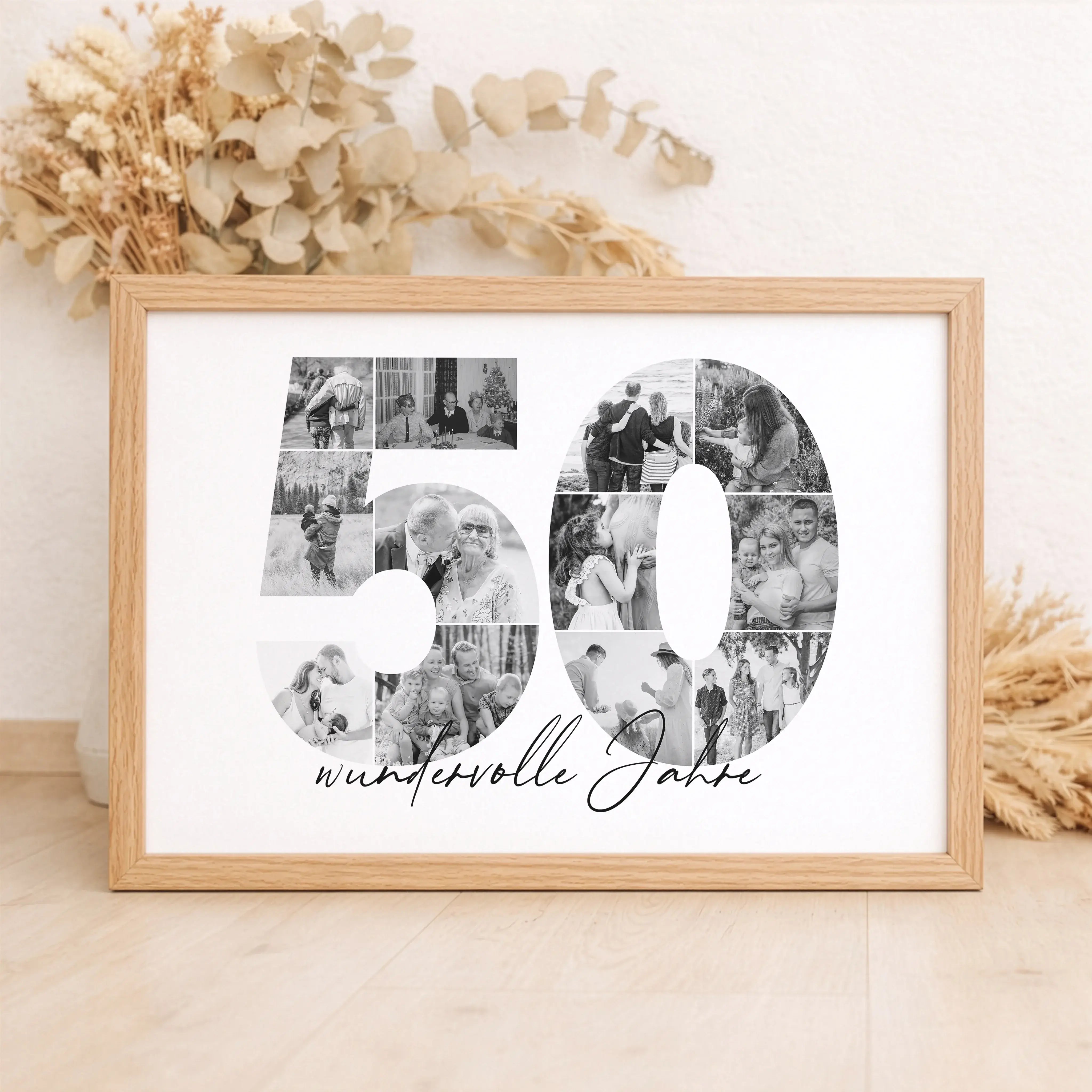 Foto Poster 50-Personalisiertes Poster-famprints-Das Foto Poster 50 von famprints ist eine besondere Art, Erinnerungen sichtbar zu machen. Die große Zahl 50 wird aus deinen eigenen Fotos gestaltet und verwandelt persönliche Momente in ein stimmiges Gesamt