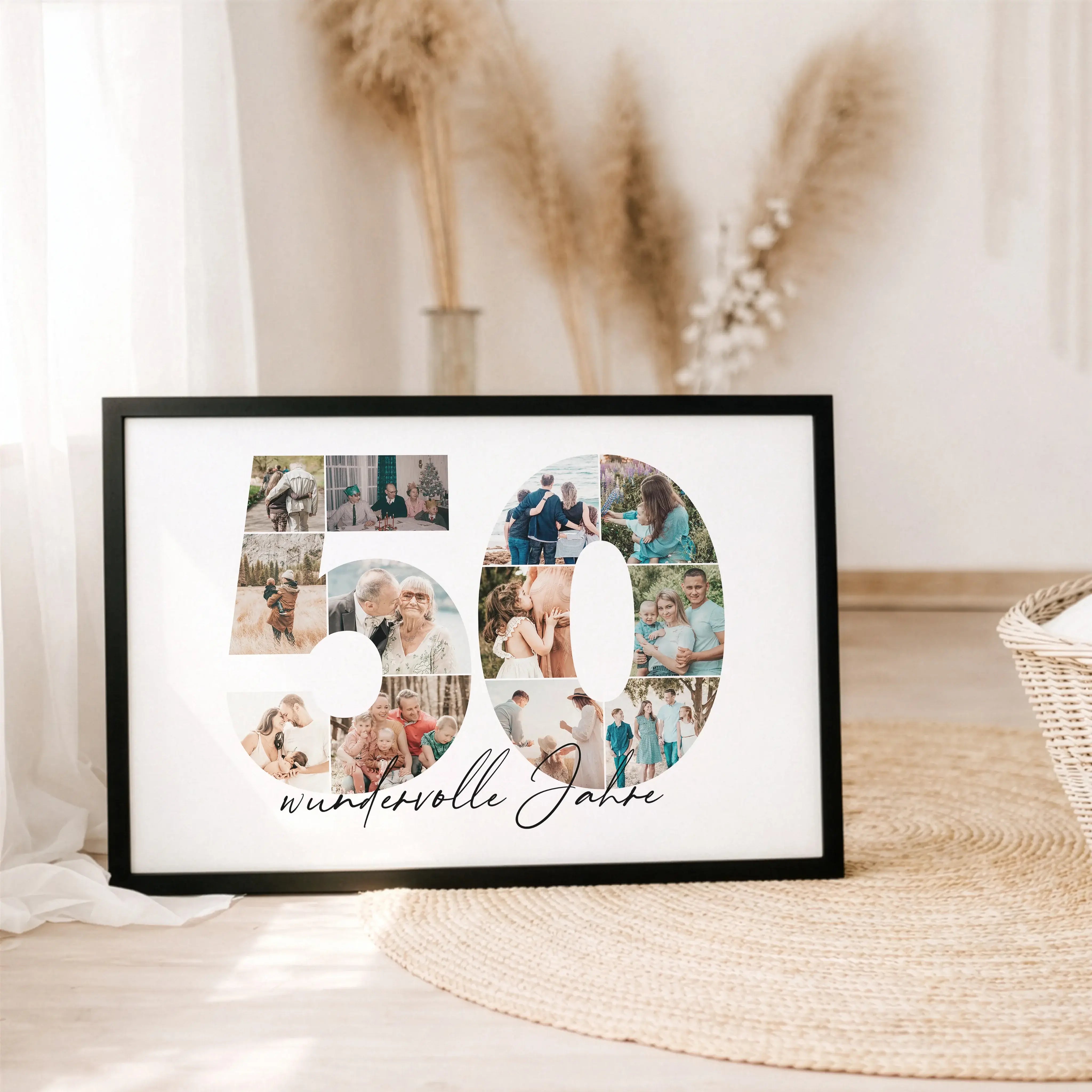 Foto Poster 50-Personalisiertes Poster-famprints-Das Foto Poster 50 von famprints ist eine besondere Art, Erinnerungen sichtbar zu machen. Die große Zahl 50 wird aus deinen eigenen Fotos gestaltet und verwandelt persönliche Momente in ein stimmiges Gesamt