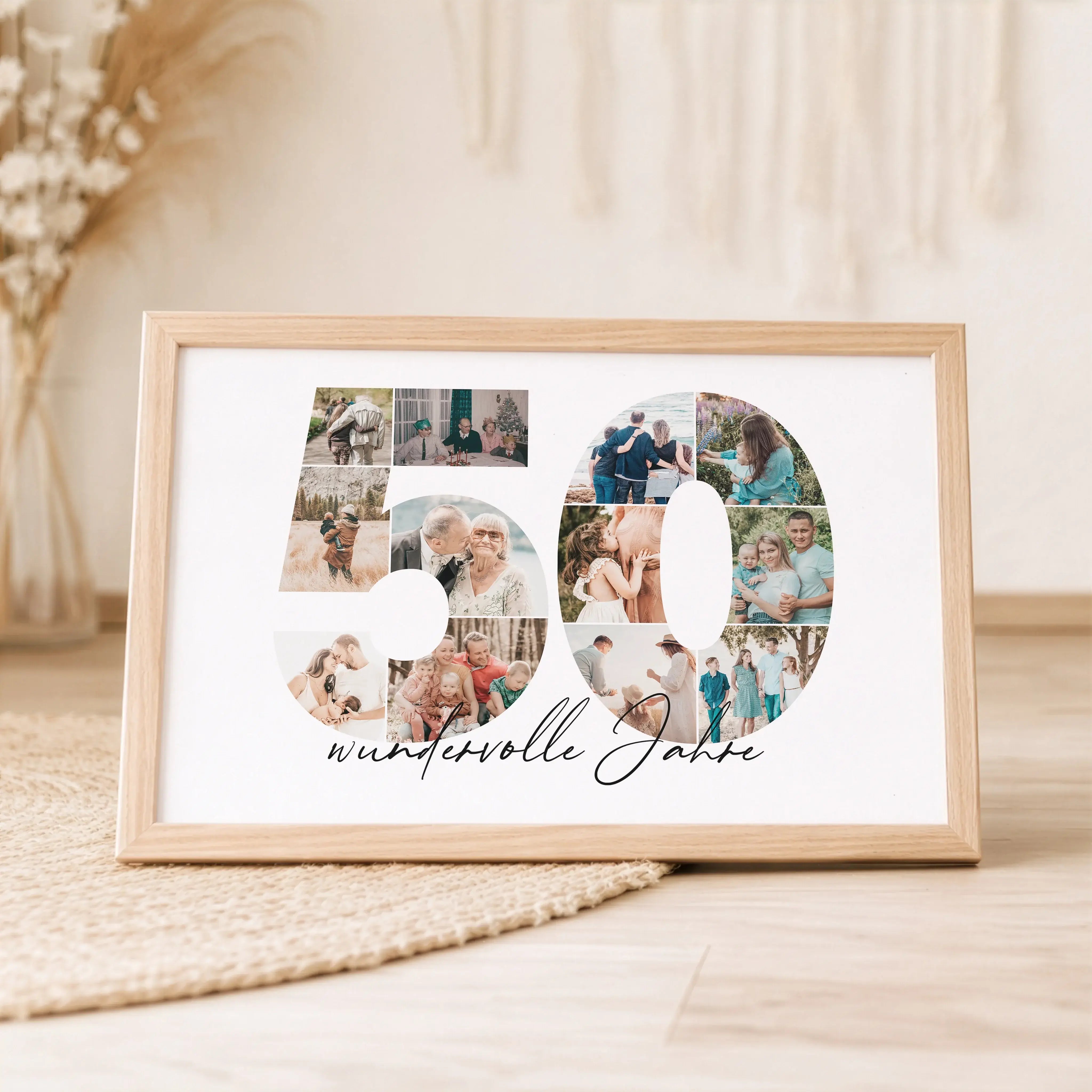 Foto Poster 50-Personalisiertes Poster-famprints-Das Foto Poster 50 von famprints ist eine besondere Art, Erinnerungen sichtbar zu machen. Die große Zahl 50 wird aus deinen eigenen Fotos gestaltet und verwandelt persönliche Momente in ein stimmiges Gesamt