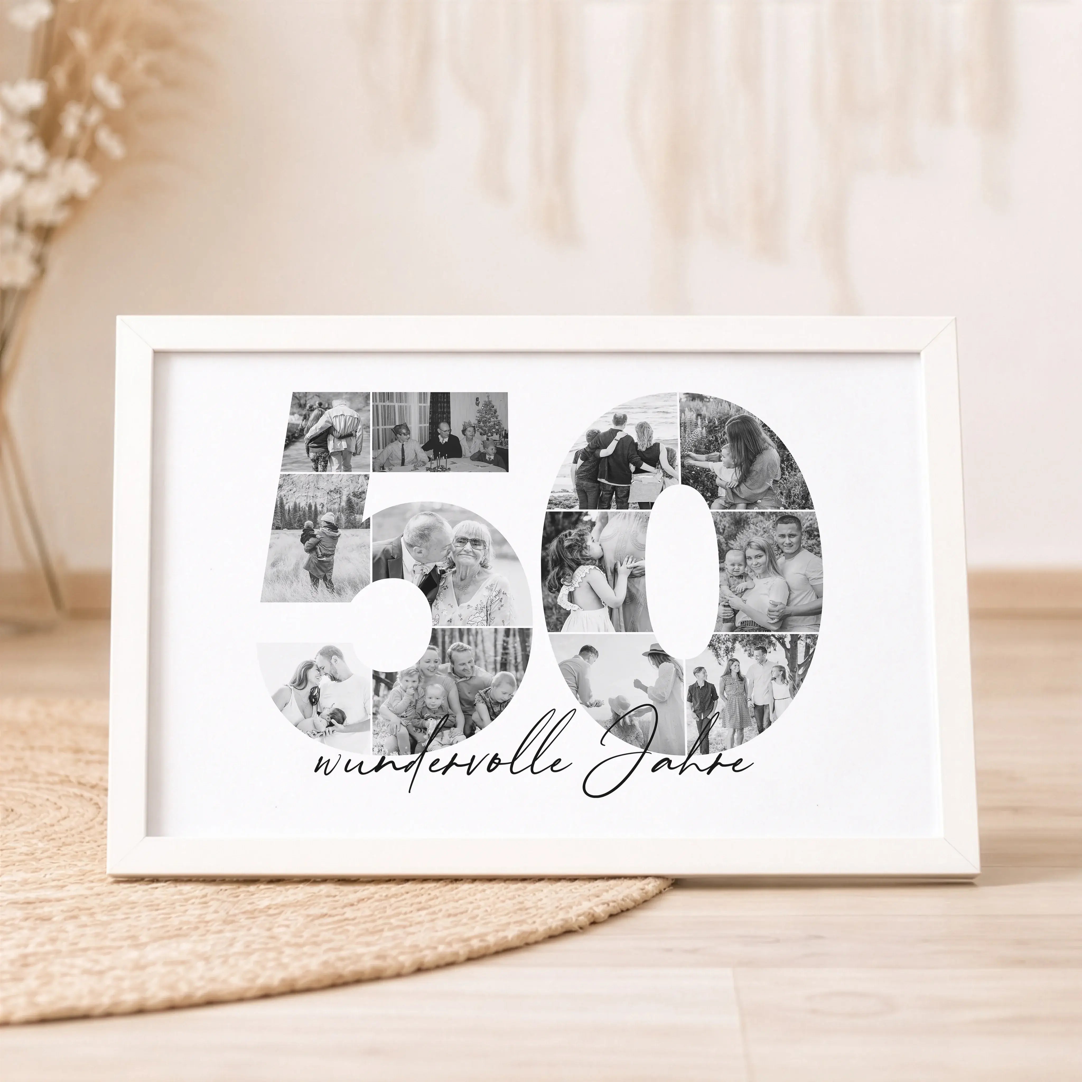 Foto Poster 50-Personalisiertes Poster-famprints-Das Foto Poster 50 von famprints ist eine besondere Art, Erinnerungen sichtbar zu machen. Die große Zahl 50 wird aus deinen eigenen Fotos gestaltet und verwandelt persönliche Momente in ein stimmiges Gesamt