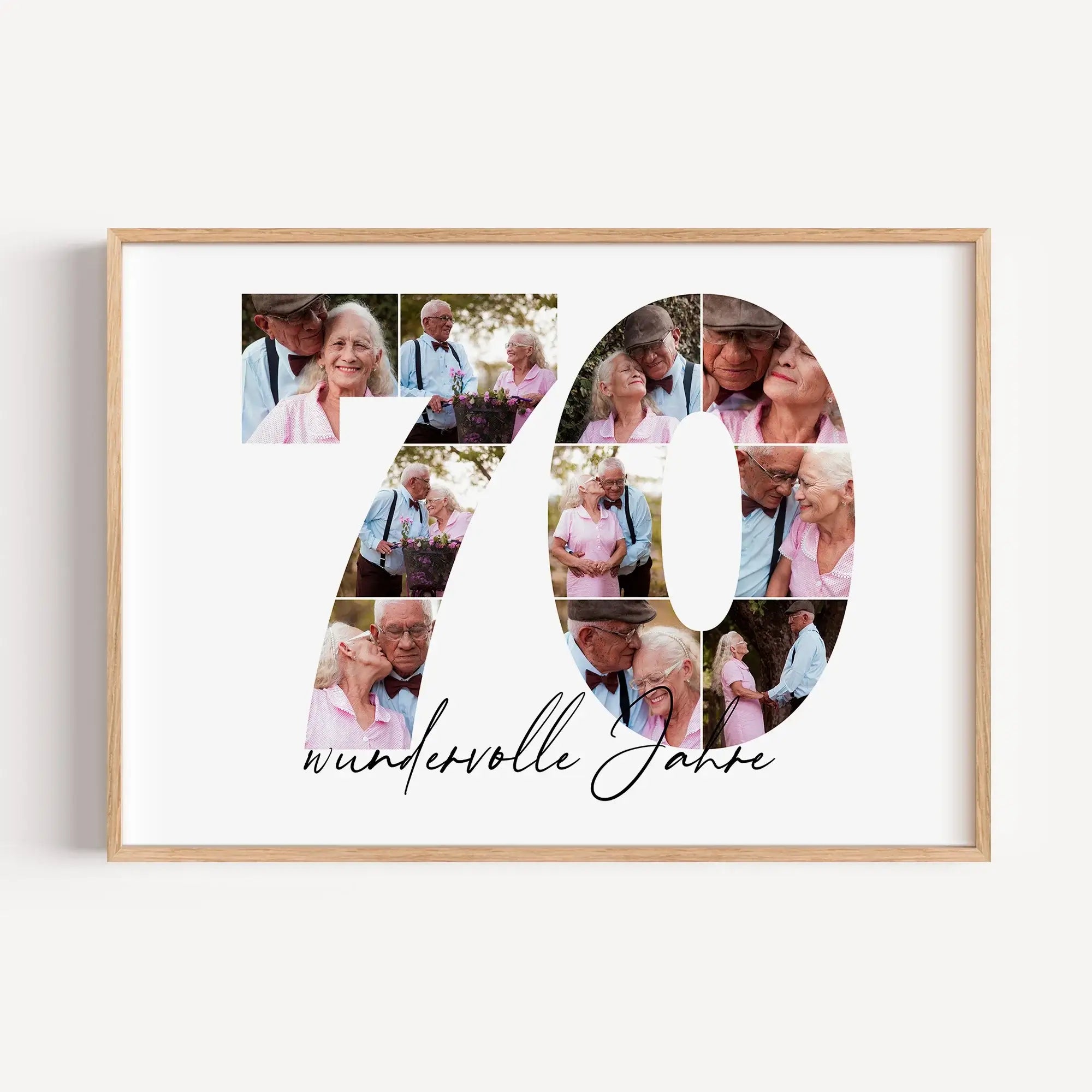 Foto Poster 70-Personalisiertes Poster-famprints-Das Foto Poster 70 von famprints verwandelt deine schönsten Erinnerungen in ein persönliches Design, das sofort ins Auge fällt. Die große Zahl 70 wird aus deinen eigenen Fotos gestaltet und erzählt eure Ges
