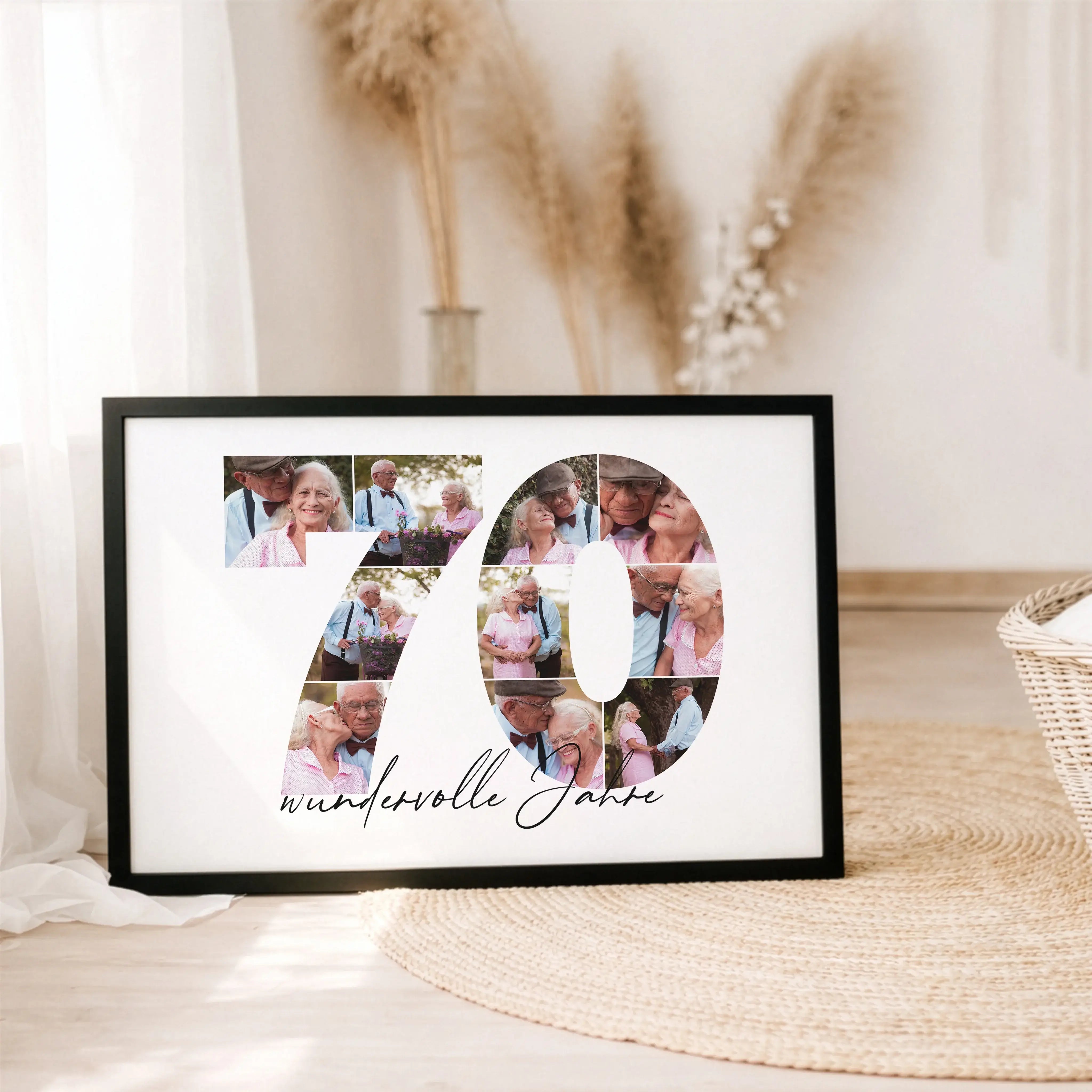 Foto Poster 70-Personalisiertes Poster-famprints-Das Foto Poster 70 von famprints verwandelt deine schönsten Erinnerungen in ein persönliches Design, das sofort ins Auge fällt. Die große Zahl 70 wird aus deinen eigenen Fotos gestaltet und erzählt eure Ges