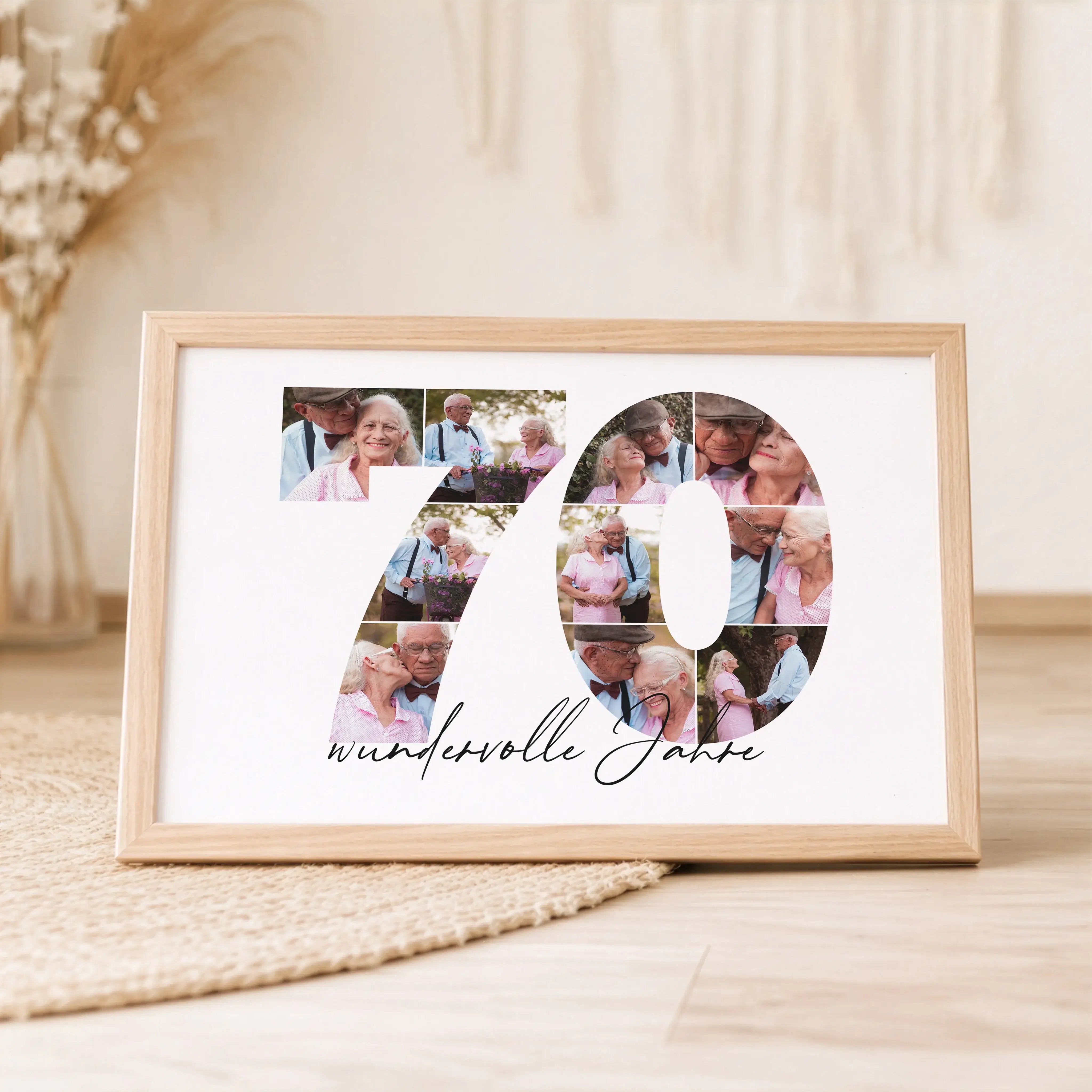 Foto Poster 70-Personalisiertes Poster-famprints-Das Foto Poster 70 von famprints verwandelt deine schönsten Erinnerungen in ein persönliches Design, das sofort ins Auge fällt. Die große Zahl 70 wird aus deinen eigenen Fotos gestaltet und erzählt eure Ges