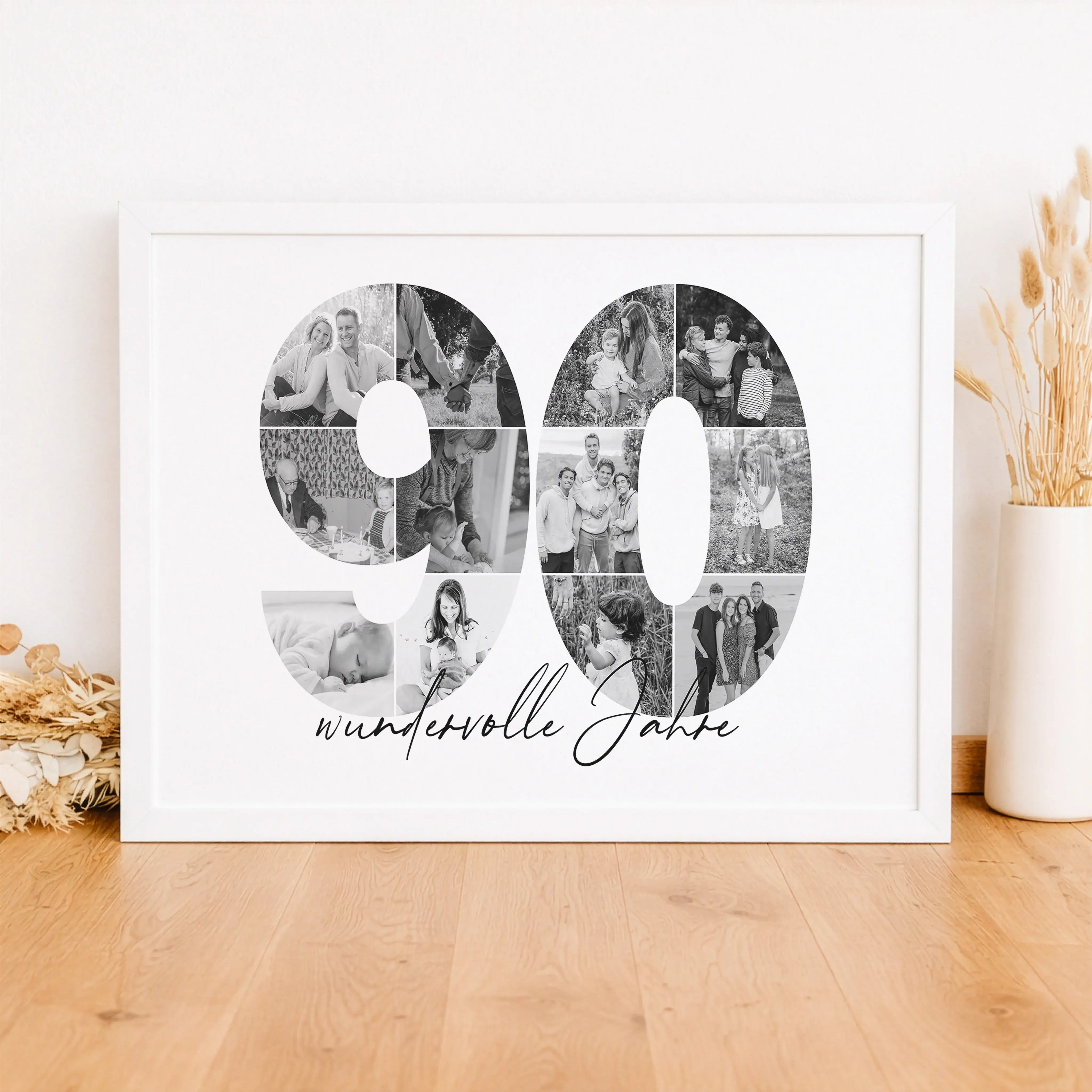 Foto Poster 90-Personalisiertes Poster-famprints-Das Foto Poster 90 von famprints ist eine persönliche Art, besondere Lebenswege sichtbar zu machen. Ob zum 90. Geburtstag, als Geschenk zum Jubiläum oder für einen runden Ehrentag in der Familie – dieses pe