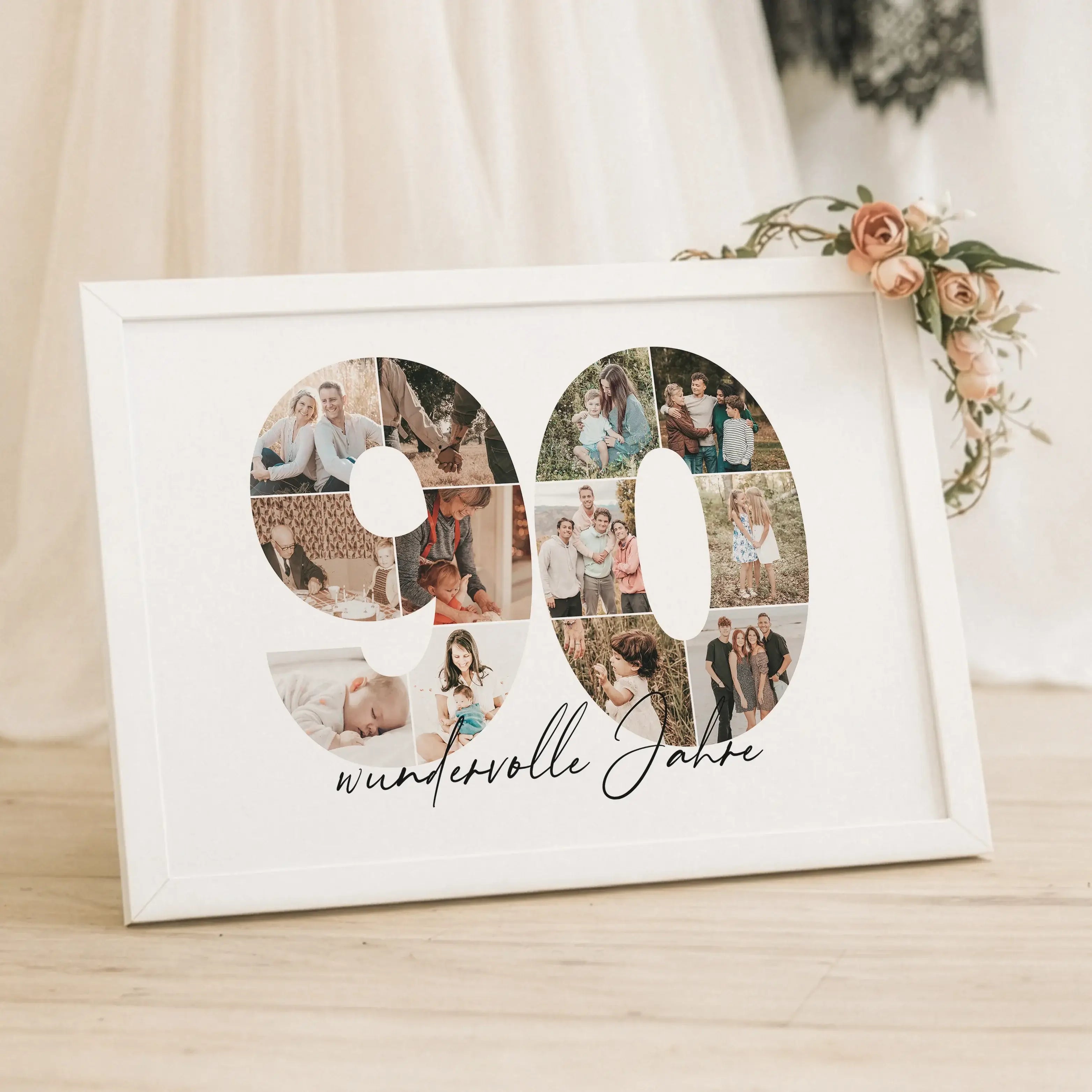 Foto Poster 90-Personalisiertes Poster-famprints-Das Foto Poster 90 von famprints ist eine persönliche Art, besondere Lebenswege sichtbar zu machen. Ob zum 90. Geburtstag, als Geschenk zum Jubiläum oder für einen runden Ehrentag in der Familie – dieses pe