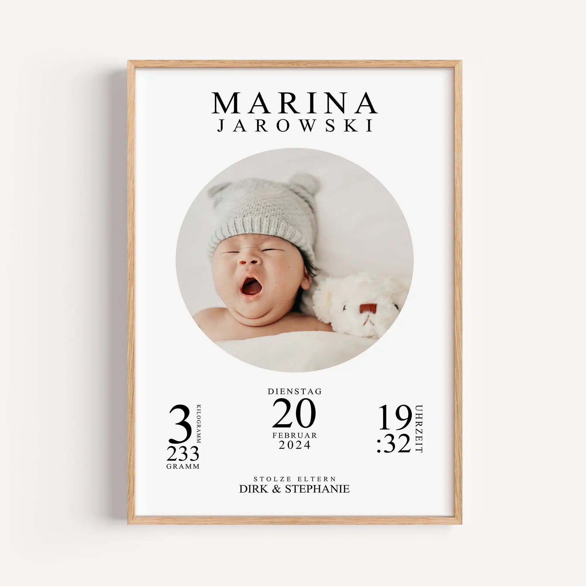 Geburtsposter mit Foto-Personalisiertes Poster-famprints-Ein Geburtsposter mit Foto ist eine wundervolle Möglichkeit, die ersten Daten und Momente deines Babys stilvoll festzuhalten. Bei famprints gestaltest du dein persönliches Poster ganz einfach selbst