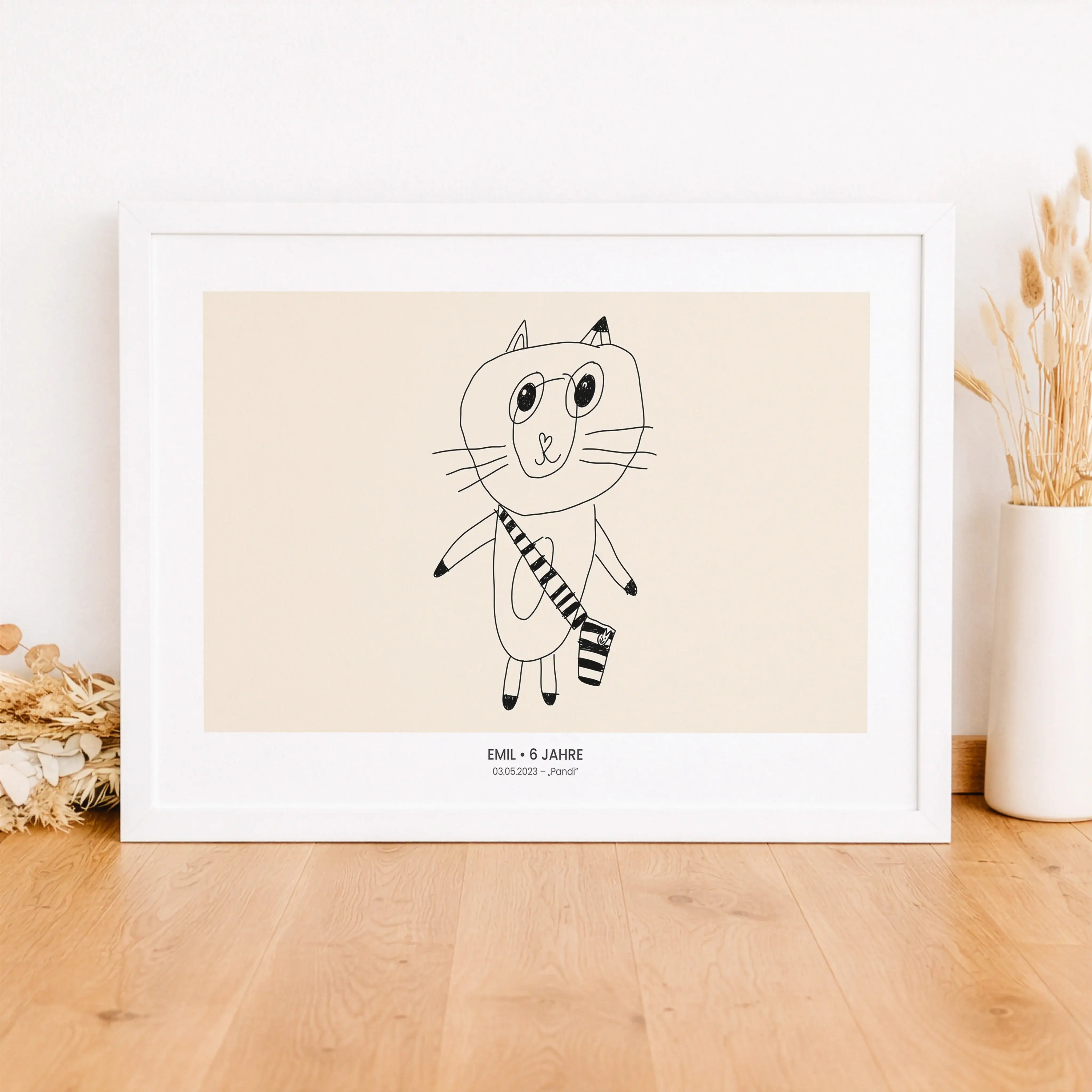 Kinderkunst Poster No2-Personalisiertes Poster-famprints-Das Kinderkunst Poster No2 von famprints macht aus einer einfachen Kinderzeichnung ein persönliches Wandbild mit Bedeutung. Du lädst das gemalte Kunstwerk deines Kindes hoch und wir verwandeln es in