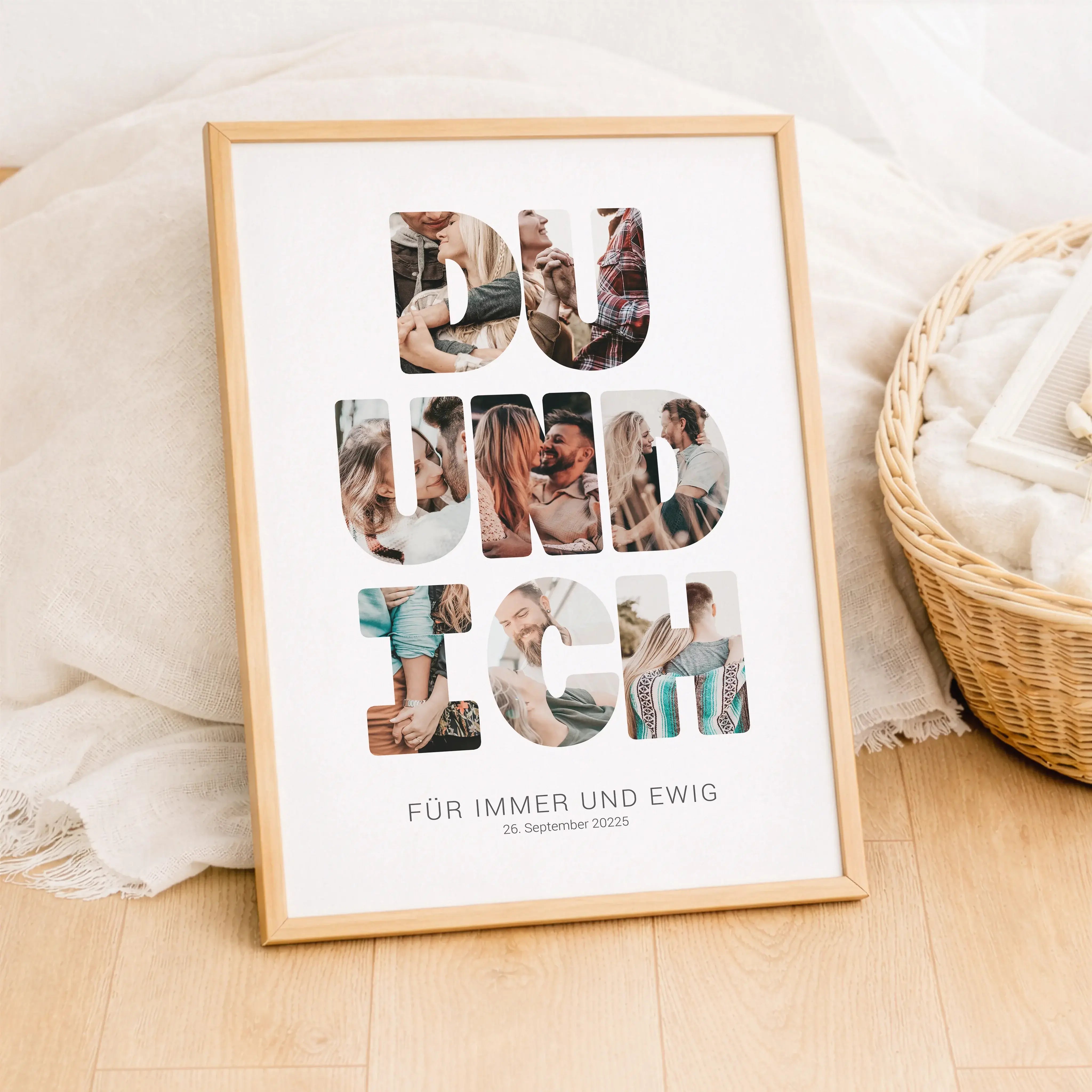 Foto Poster Du und ich-Personalisiertes Poster-famprints-Das Foto Poster Du und ich von famprints verwandelt eure gemeinsamen Momente in ein persönliches Design, das mehr sagt als tausend Worte. In den markanten Buchstaben werden eure Lieblingsfotos platz
