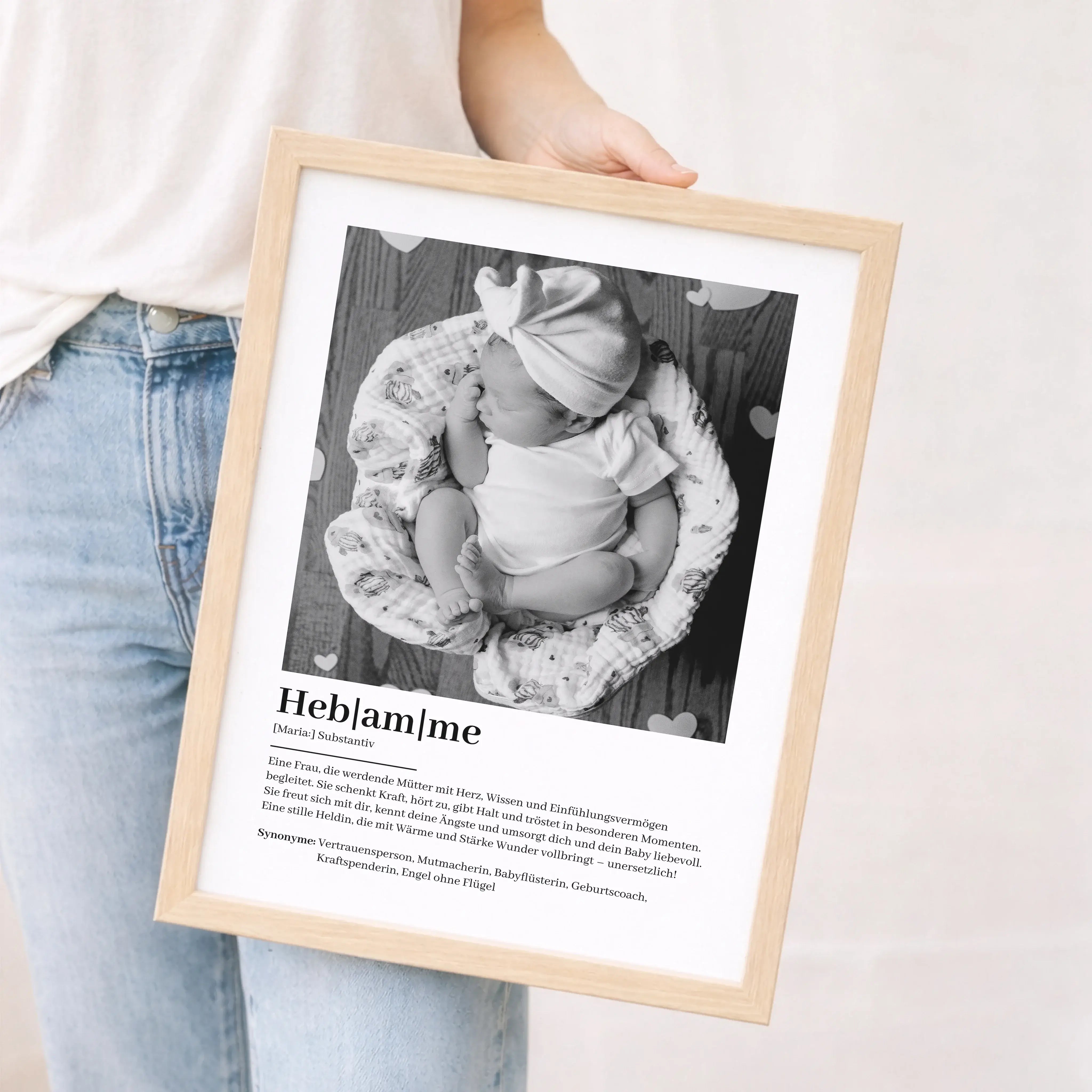 Hebamme Definition Poster mit Foto-Personalisiertes Poster-famprints-Das Hebamme Definition Poster mit Foto ist eine persönliche Art, Danke zu sagen und Wertschätzung sichtbar zu machen. Es verbindet eine liebevoll formulierte Definition mit einem eigenen