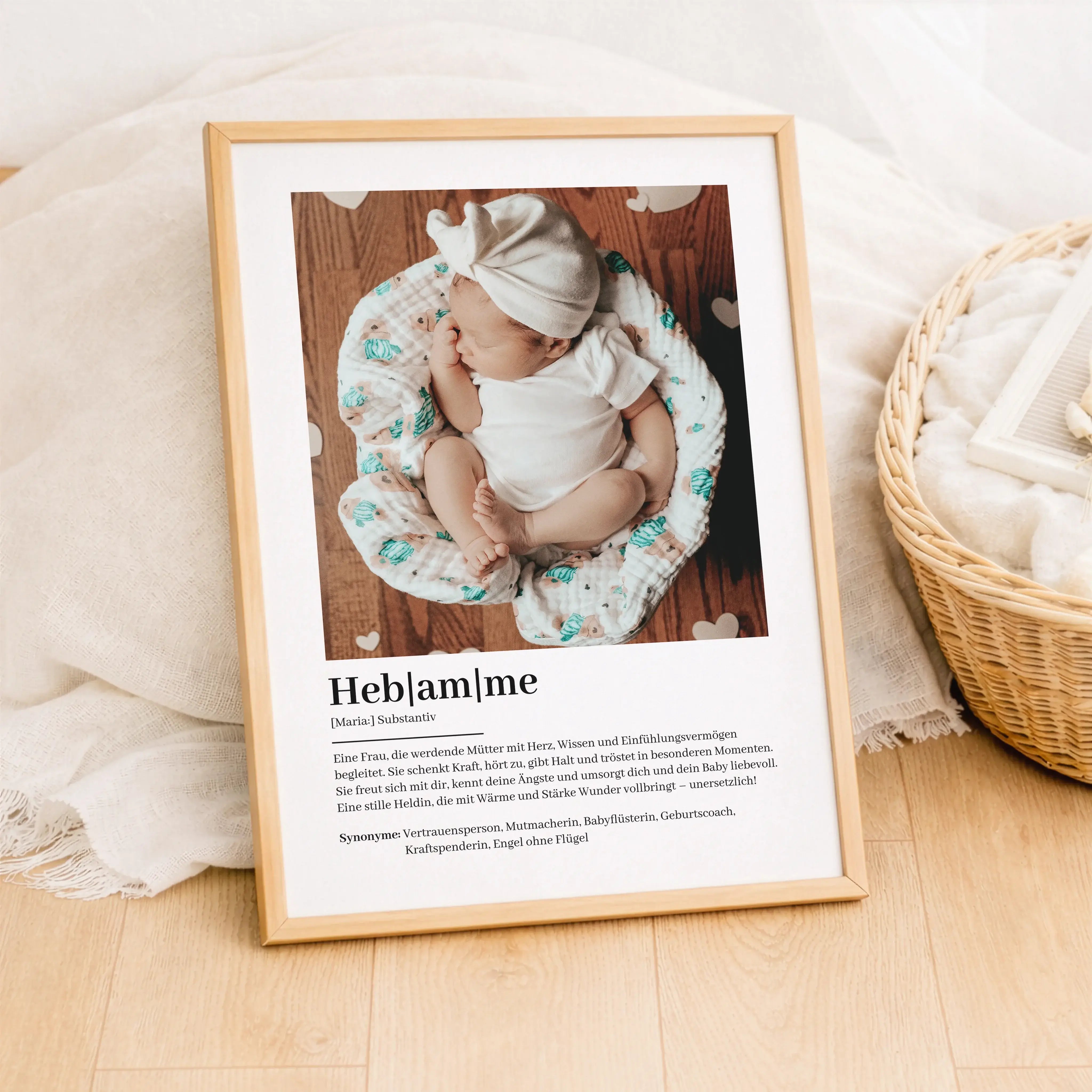 Hebamme Definition Poster mit Foto-Personalisiertes Poster-famprints-Das Hebamme Definition Poster mit Foto ist eine persönliche Art, Danke zu sagen und Wertschätzung sichtbar zu machen. Es verbindet eine liebevoll formulierte Definition mit einem eigenen