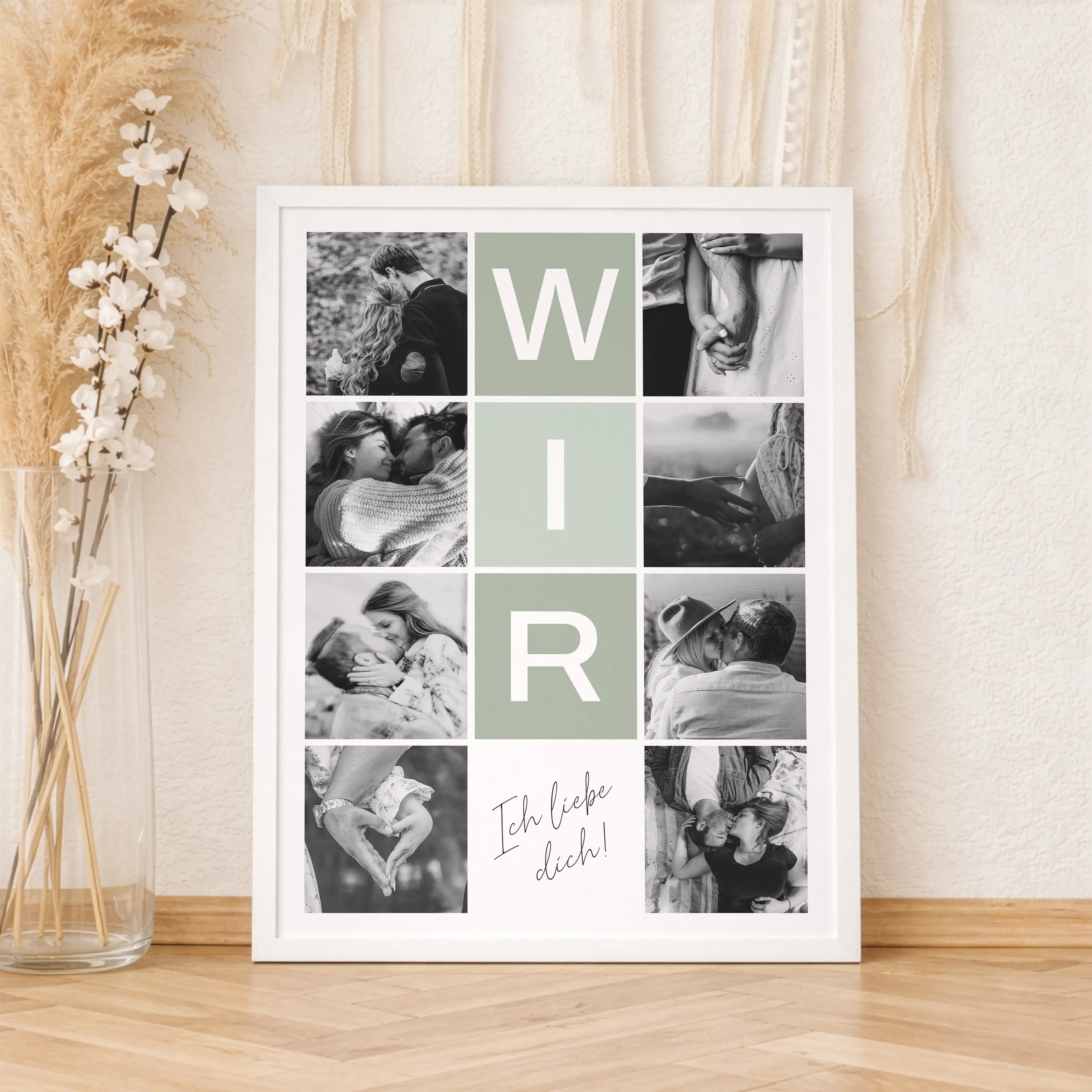 Wir Fotocollage-Personalisiertes Poster-famprints-Die Wir Fotocollage von famprints ist ein personalisiertes Poster für alle, die ihre gemeinsamen Momente sichtbar machen möchten. Du gestaltest dein individuelles Wandbild mit mehreren Fotos, die eure Gesc