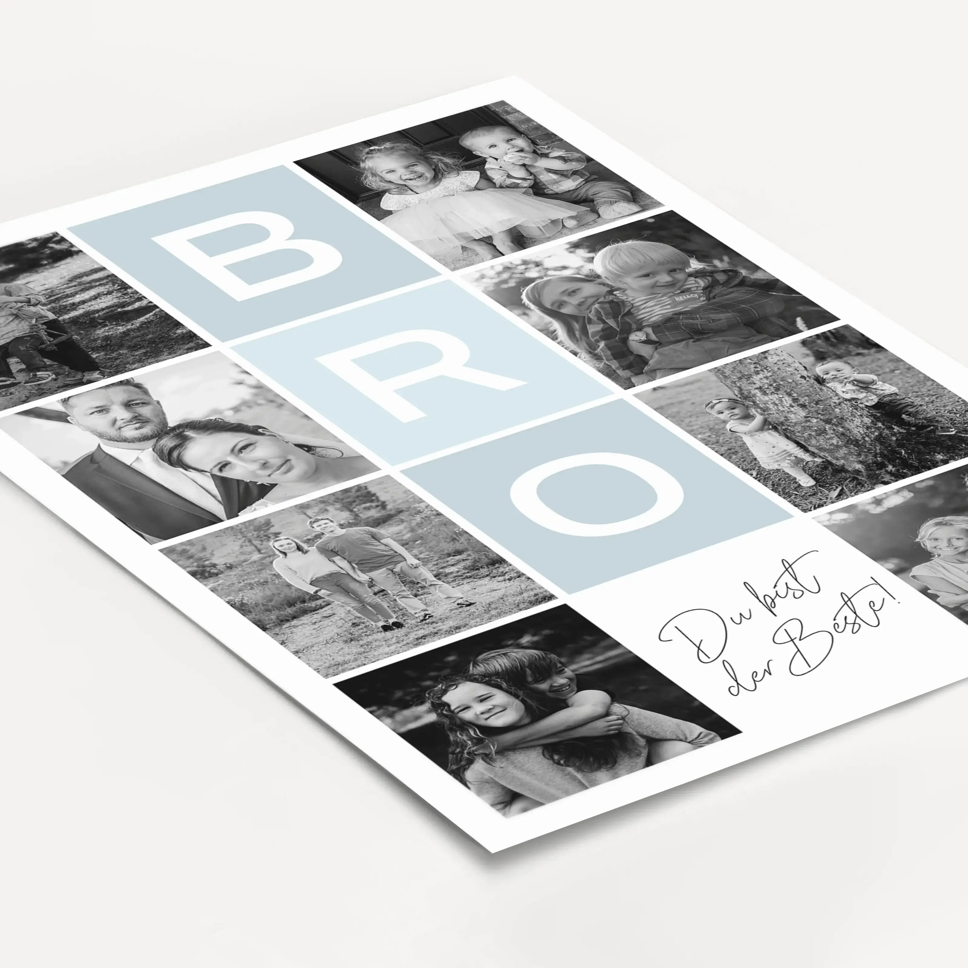 Bro Fotocollage-Personalisiertes Poster-famprints-Die Bro Fotocollage von famprints ist ein personalisiertes Poster für echte Bruder-Momente. Du gestaltest dein Design mit mehreren eigenen Fotos und machst daraus ein individuelles Wandbild, das eure Gesch