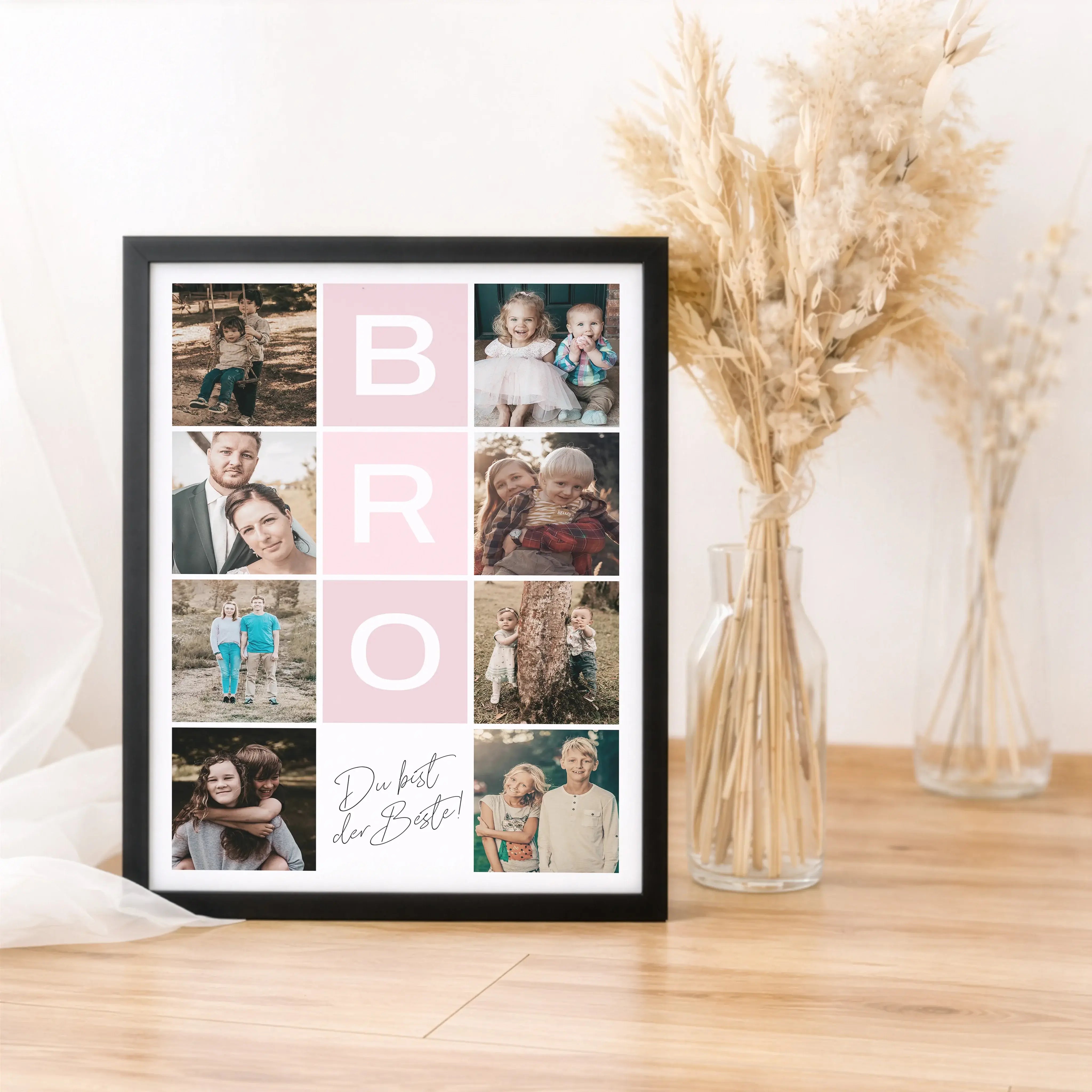 Bro Fotocollage-Personalisiertes Poster-famprints-Die Bro Fotocollage von famprints ist ein personalisiertes Poster für echte Bruder-Momente. Du gestaltest dein Design mit mehreren eigenen Fotos und machst daraus ein individuelles Wandbild, das eure Gesch