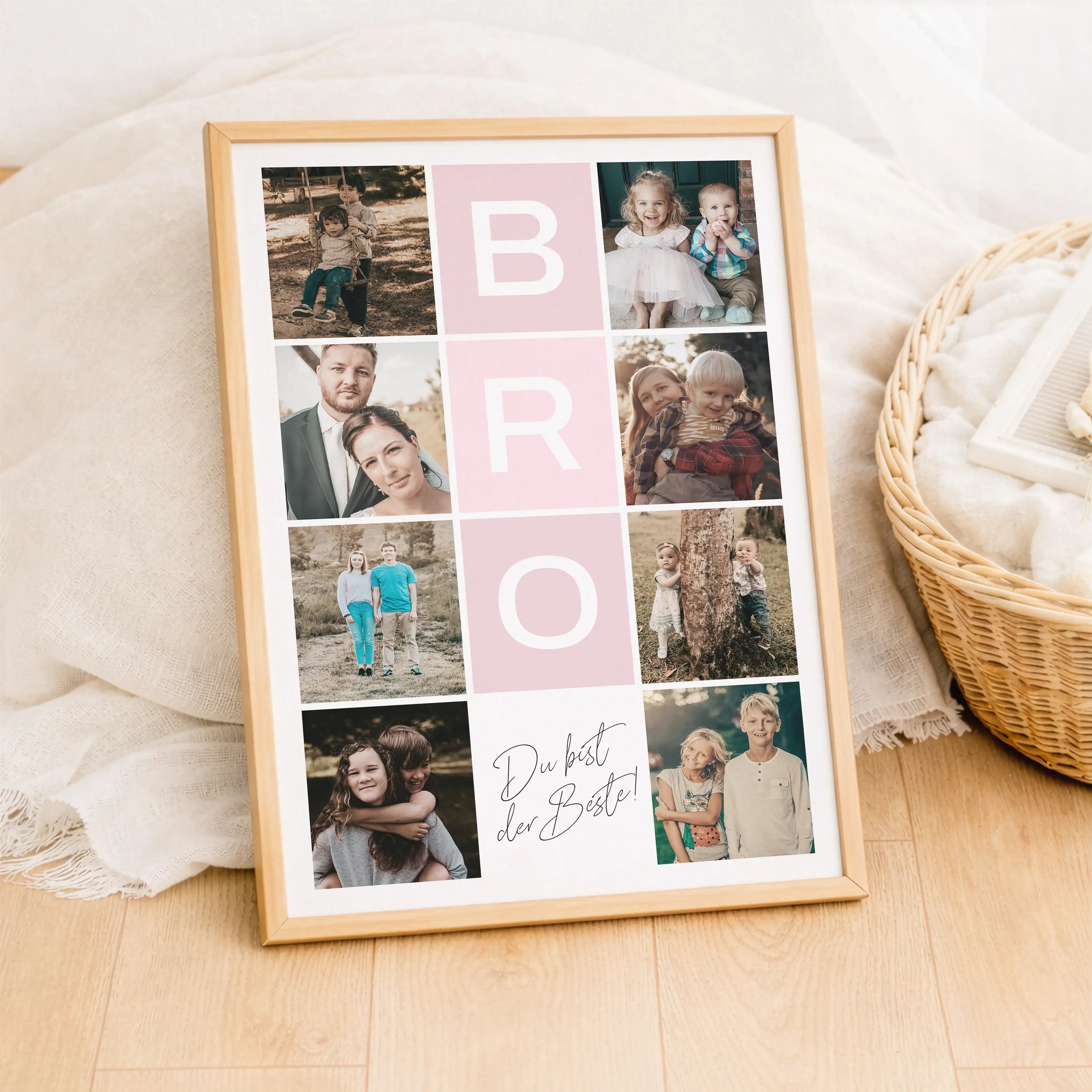 Bro Fotocollage-Personalisiertes Poster-famprints-Die Bro Fotocollage von famprints ist ein personalisiertes Poster für echte Bruder-Momente. Du gestaltest dein Design mit mehreren eigenen Fotos und machst daraus ein individuelles Wandbild, das eure Gesch