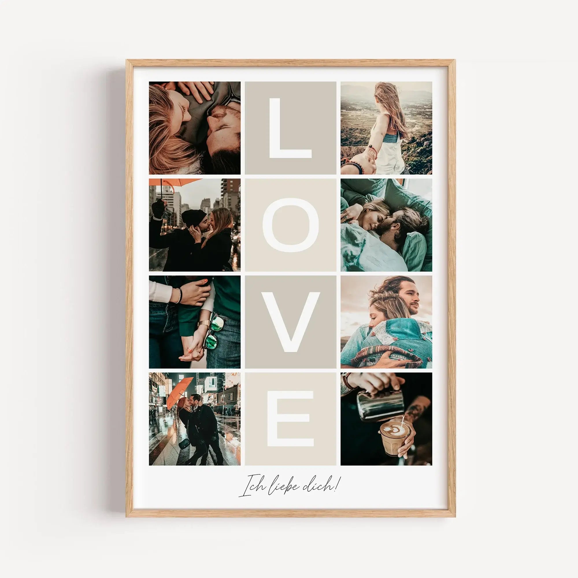 Love Fotocollage-Personalisiertes Poster-famprints-Die Love Fotocollage von famprints ist mehr als ein Poster, sie ist ein persönliches Statement für eure gemeinsame Geschichte. Du gestaltest sie mit euren Lieblingsfotos und schaffst so ein individuelles