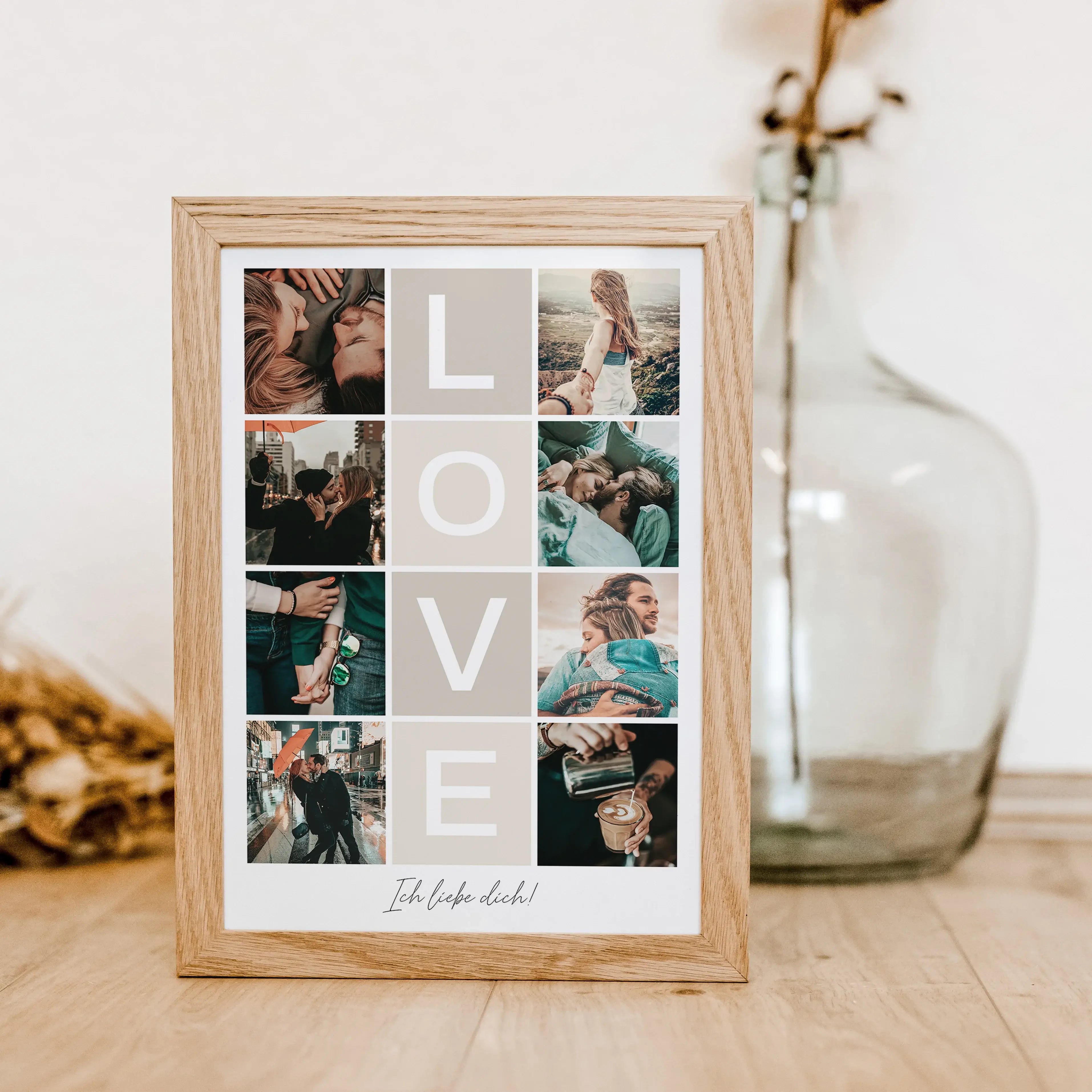 Love Fotocollage - Personalisiertes Poster - famprints - Entdecke die Love Fotocollage – das perfekte personalisierte Geschenk für deinen Partner oder deine Partnerin! Mit der Love Fotocollage kannst du eure schönsten gemeinsamen Momente in einer liebevol