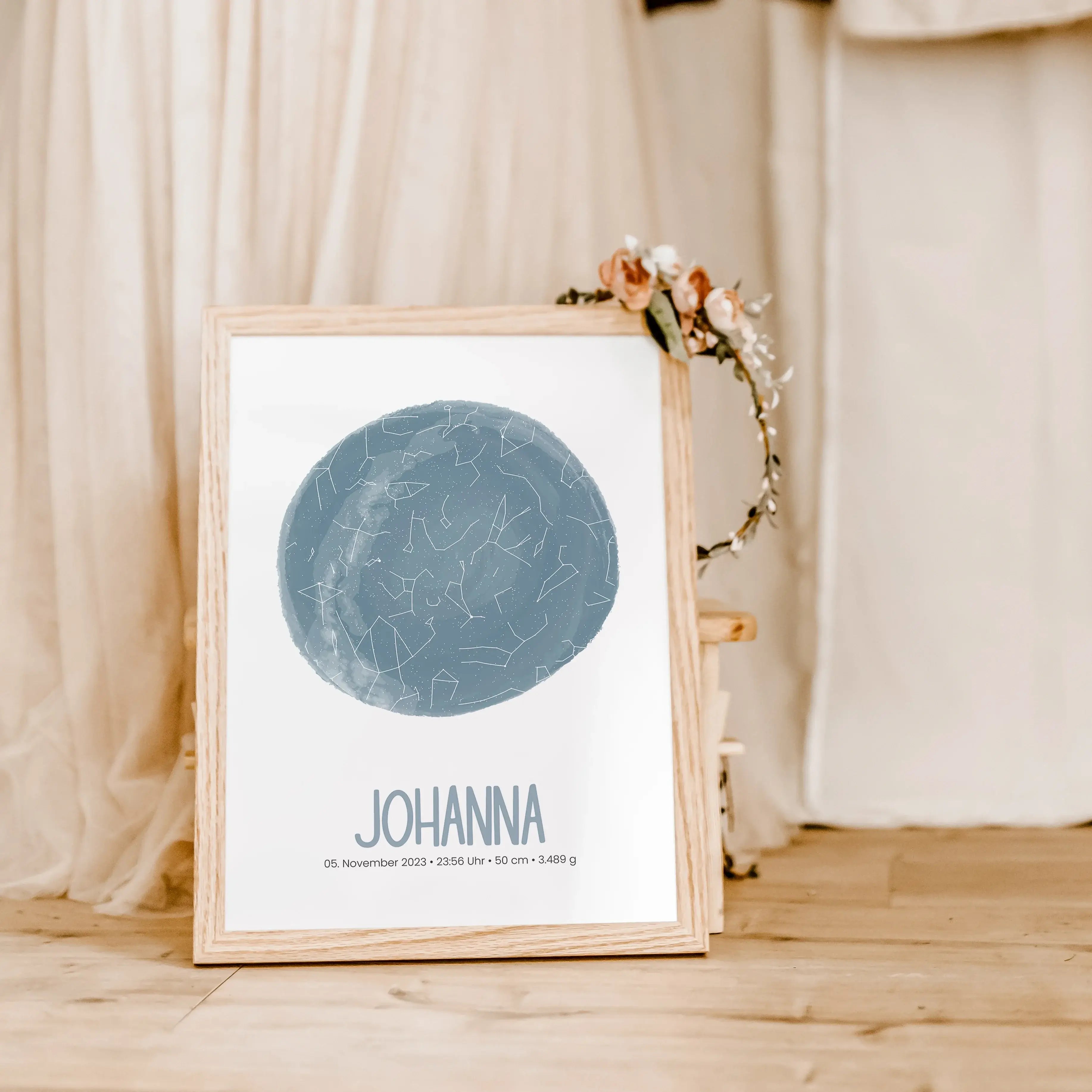 Geburtsposter Sternenhimmel - Personalisiertes Poster - famprints - Entdecke das einzigartige Geburtsposter Sternenhimmel – das perfekte personalisierte Geschenk zur Geburt! Dieses besondere Poster zeigt dir den exakten Sternenhimmel am Geburtsort deines