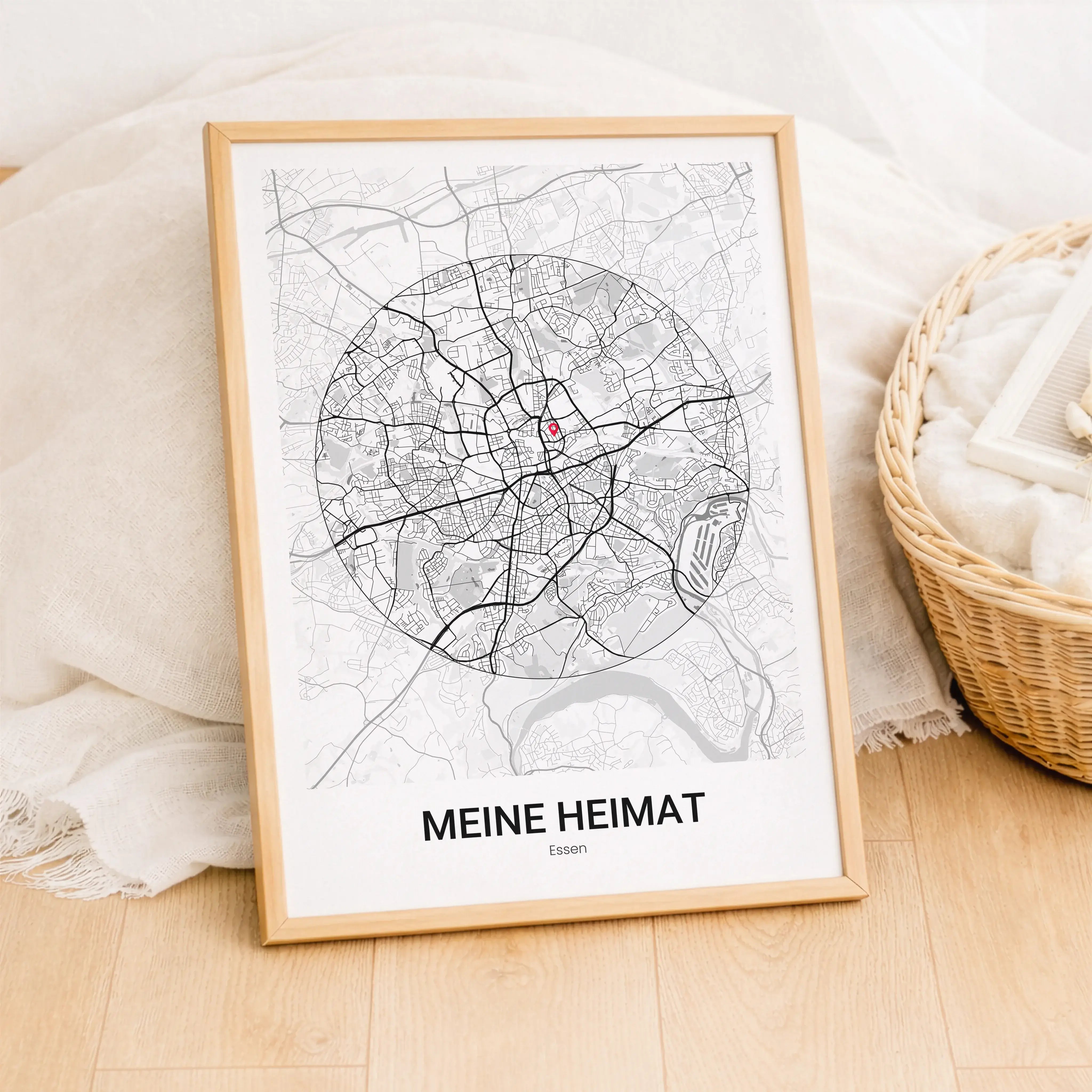 Stadtkarte Poster Circle modern-Personalisiertes Poster-famprints-Das Stadtkarte Poster Circle modern verwandelt einen Ort, der dir wichtig ist, in ein stilvolles Wandbild mit klarer, moderner Ästhetik. Du wählst deine Wunschstadt oder jeden beliebigen Or