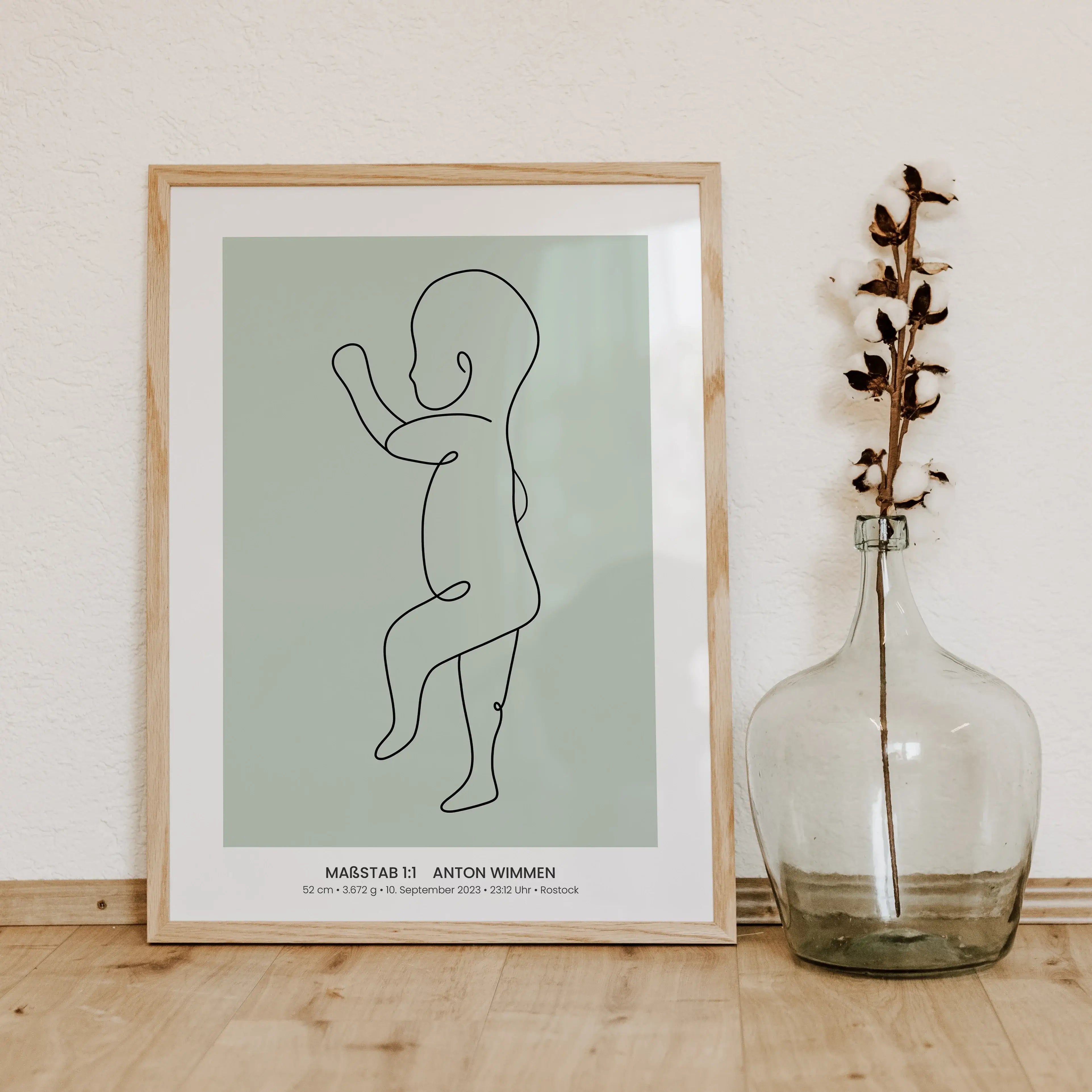 Geburtsposter 1:1 Baby 'Line Art'-famprints-Personalisiertes Poster-Die Geburt eines Kindes ist etwas ganz Besonderes. Egal, ob es das erste oder zehnte Kind ist, dieser Moment wird für immer in Erinnerung bleiben. Das famprints Geburtsposter ist ein unve