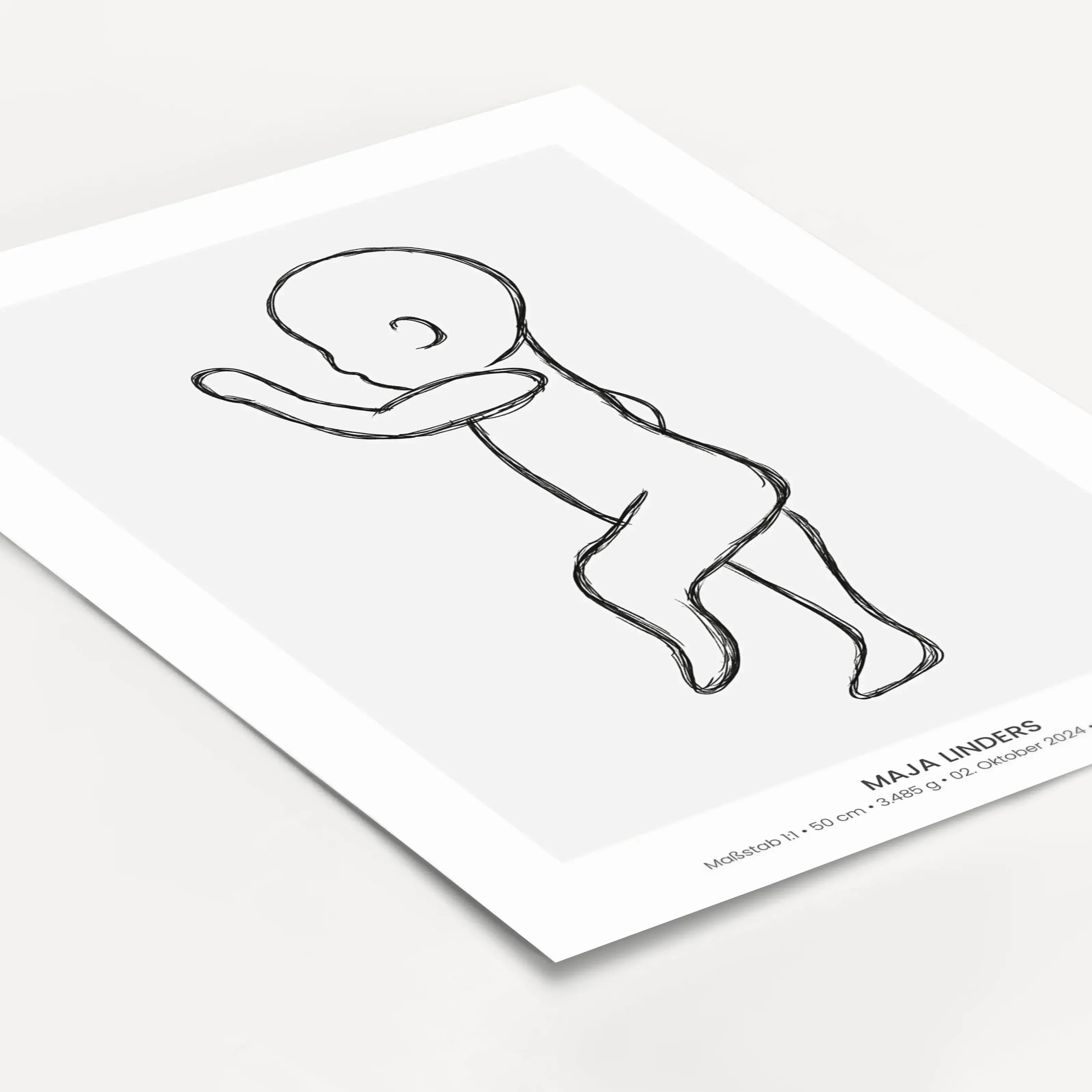 Geburtsposter 1:1 Baby 'Sketch'-famprints-Personalisiertes Poster-Herzlichen Glückwunsch! Ihr habt es geschafft. Nach neun langen Monaten und einer vermutlich anstrengenden Geburt, haltet ihr endlich euer kleines Wunder in den Armen. Eine so große Freude