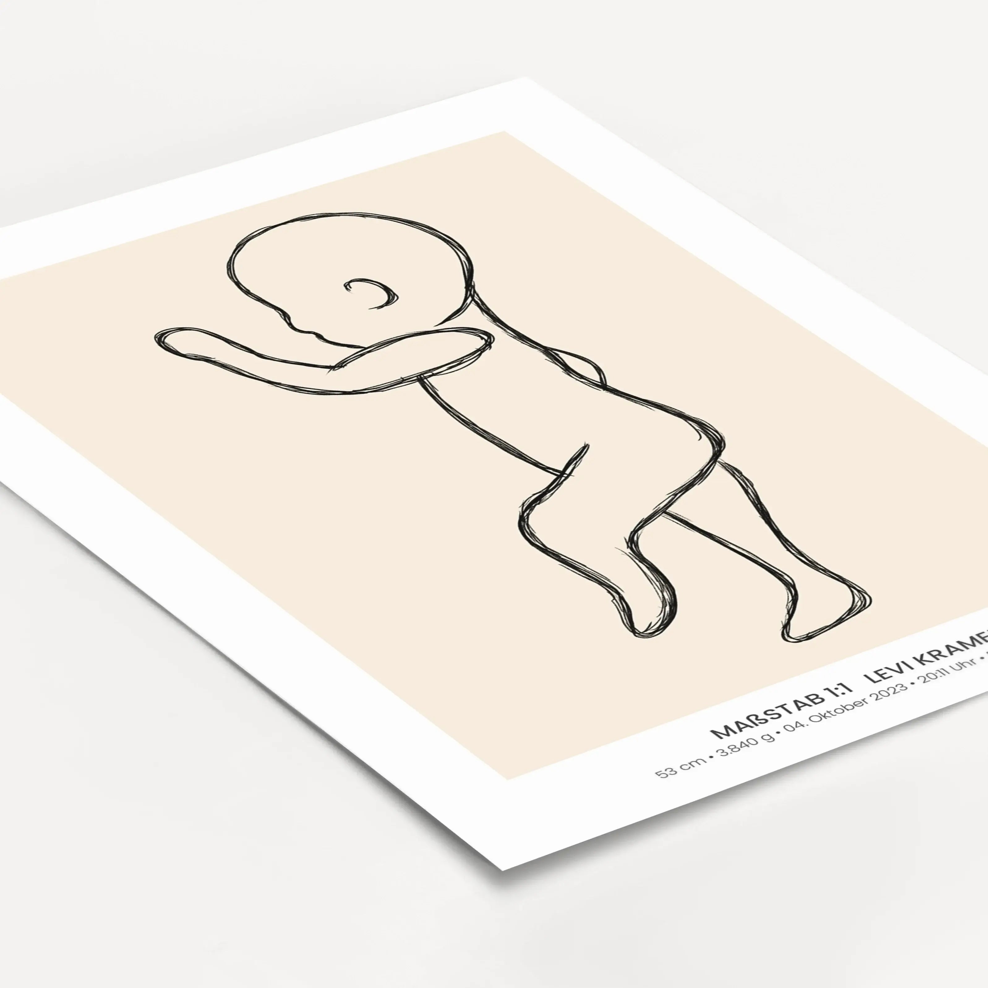 Geburtsposter 1:1 Baby 'Sketch'-Personalisiertes Poster-famprints-Hier beginnt ein ganz besonderer Moment: Das Geburtsposter 1:1 Baby Sketch von famprints hält die exakte Größe deines Babys bei der Geburt fest und macht sie für immer sichtbar. Die gezeich