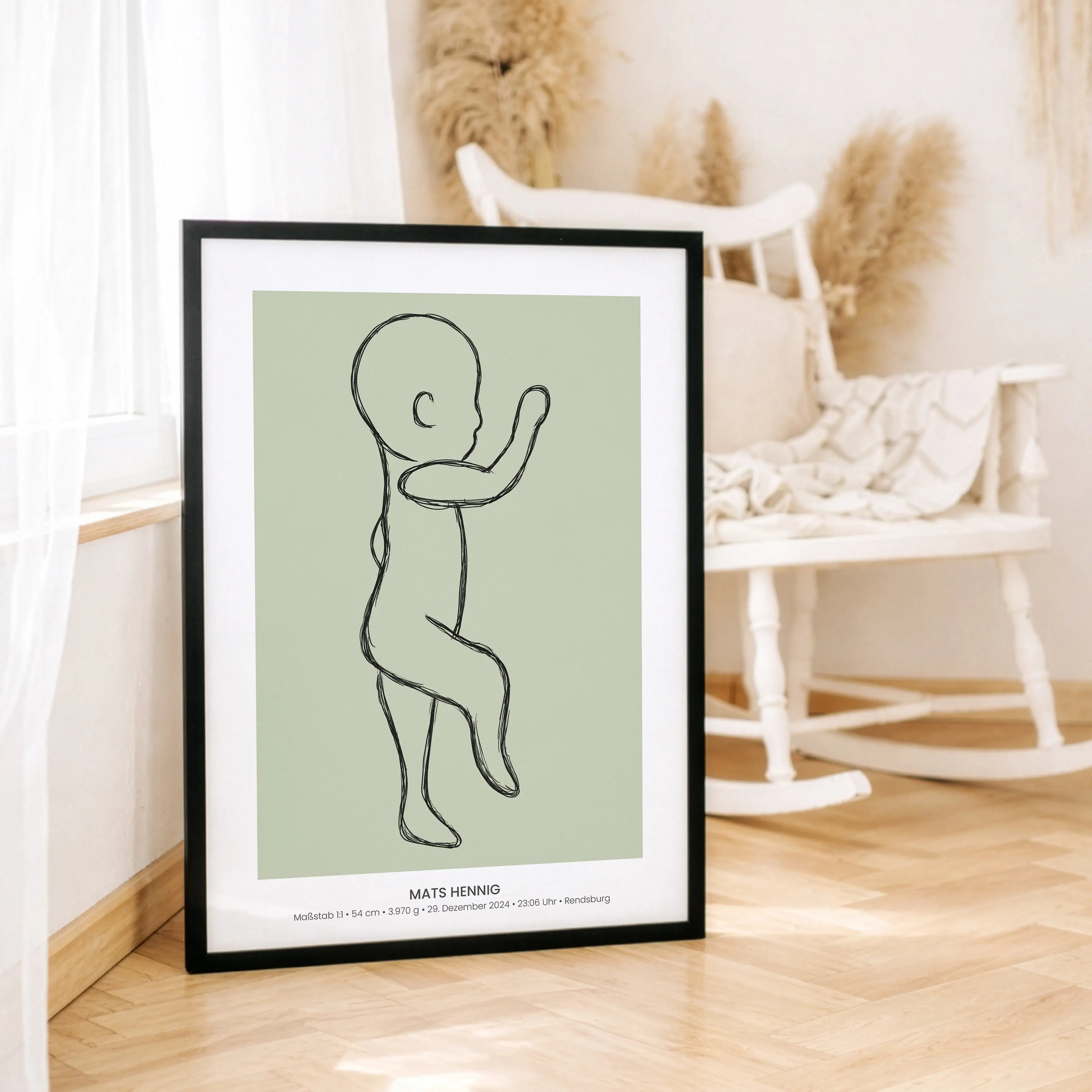 Geburtsposter 1:1 Baby 'Sketch'-Personalisiertes Poster-famprints-Hier beginnt ein ganz besonderer Moment: Das Geburtsposter 1:1 Baby Sketch von famprints hält die exakte Größe deines Babys bei der Geburt fest und macht sie für immer sichtbar. Die gezeich