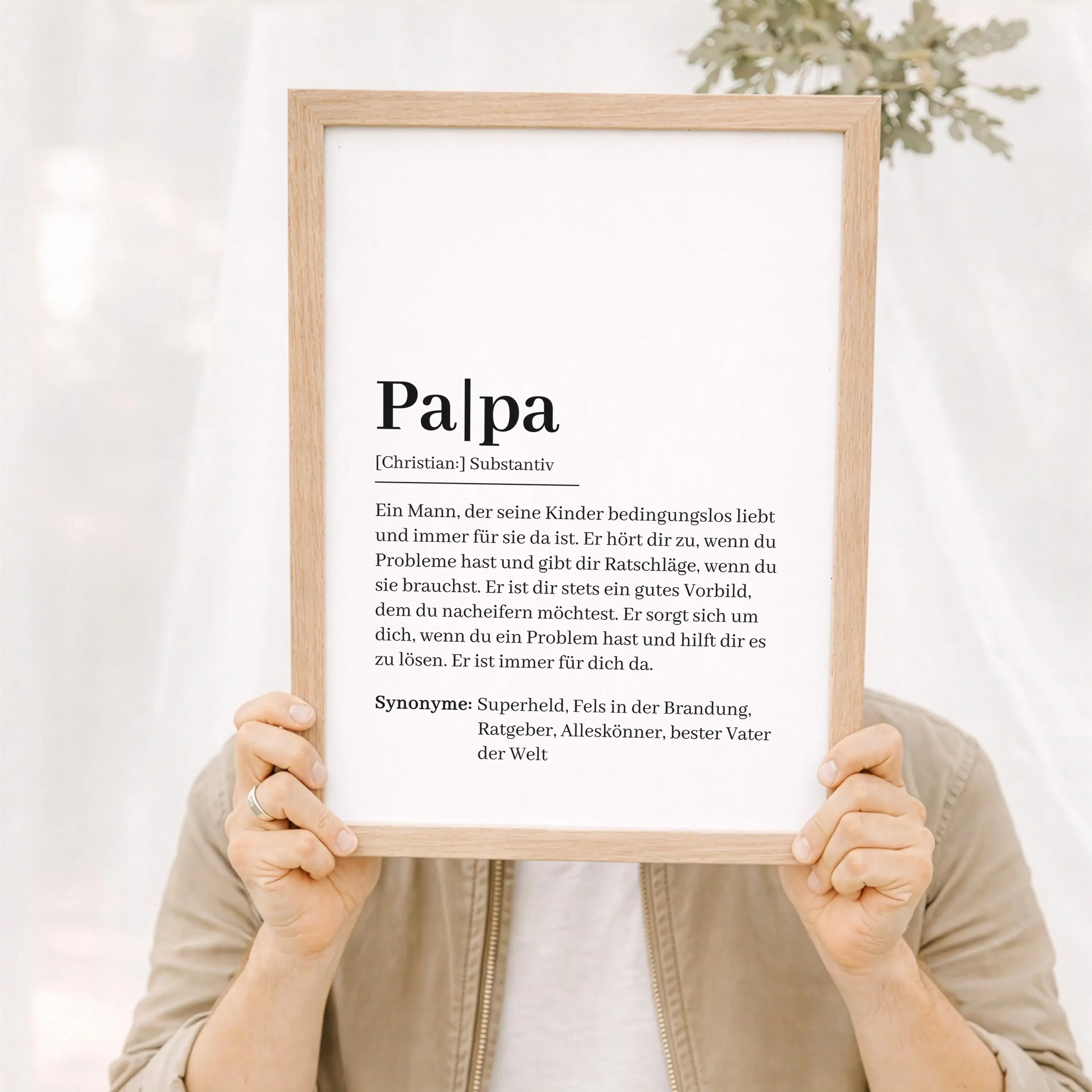 Papa Definition Poster-Personalisiertes Poster-famprints-Das Papa Definition Poster von famprints ist mehr als nur ein Wandbild – es ist eine persönliche Botschaft, die zeigt, was deinen Vater für dich ausmacht. Ob als Geschenk zum Geburtstag, zum Vaterta