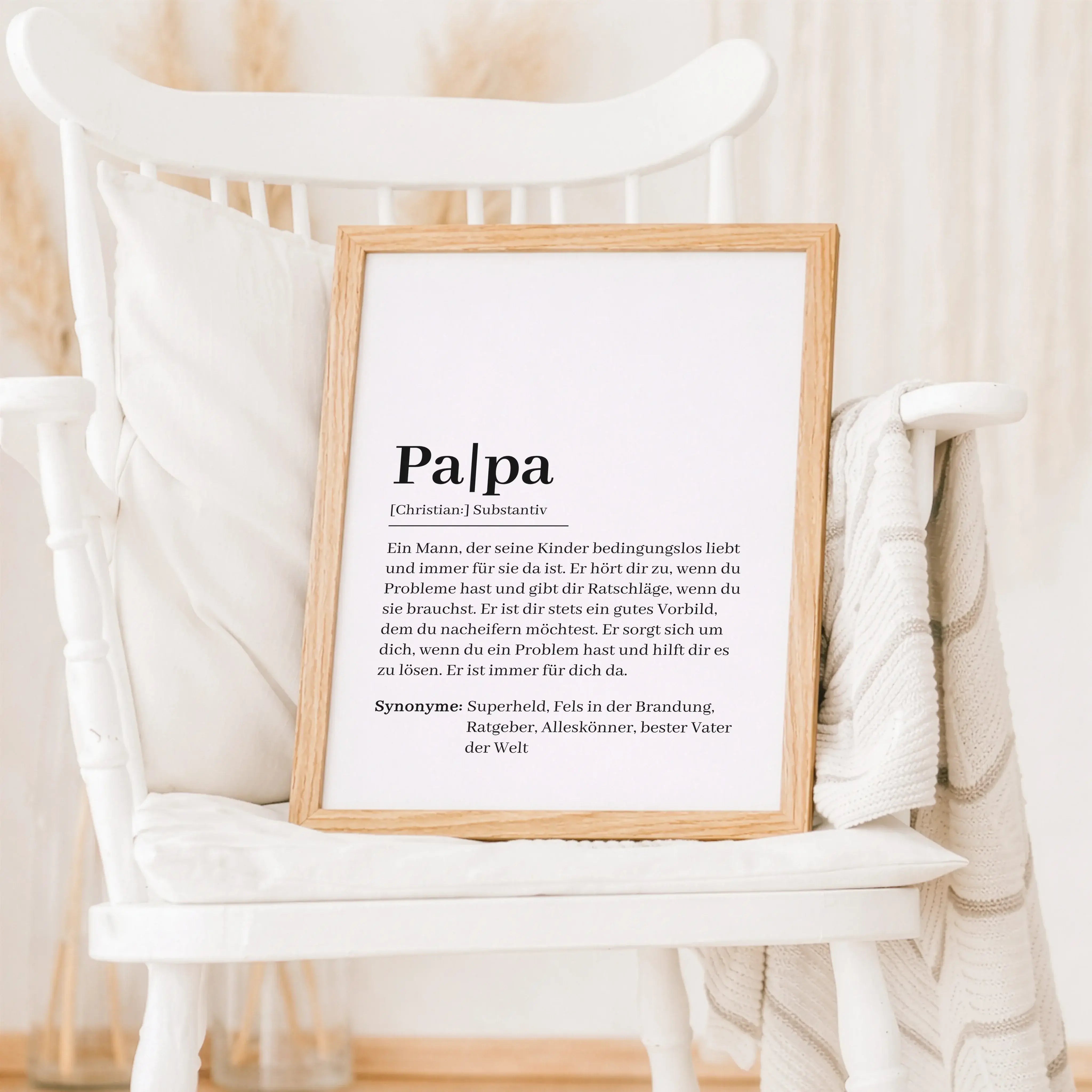 Papa Definition Poster-Personalisiertes Poster-famprints-Das Papa Definition Poster von famprints ist mehr als nur ein Wandbild – es ist eine persönliche Botschaft, die zeigt, was deinen Vater für dich ausmacht. Ob als Geschenk zum Geburtstag, zum Vaterta
