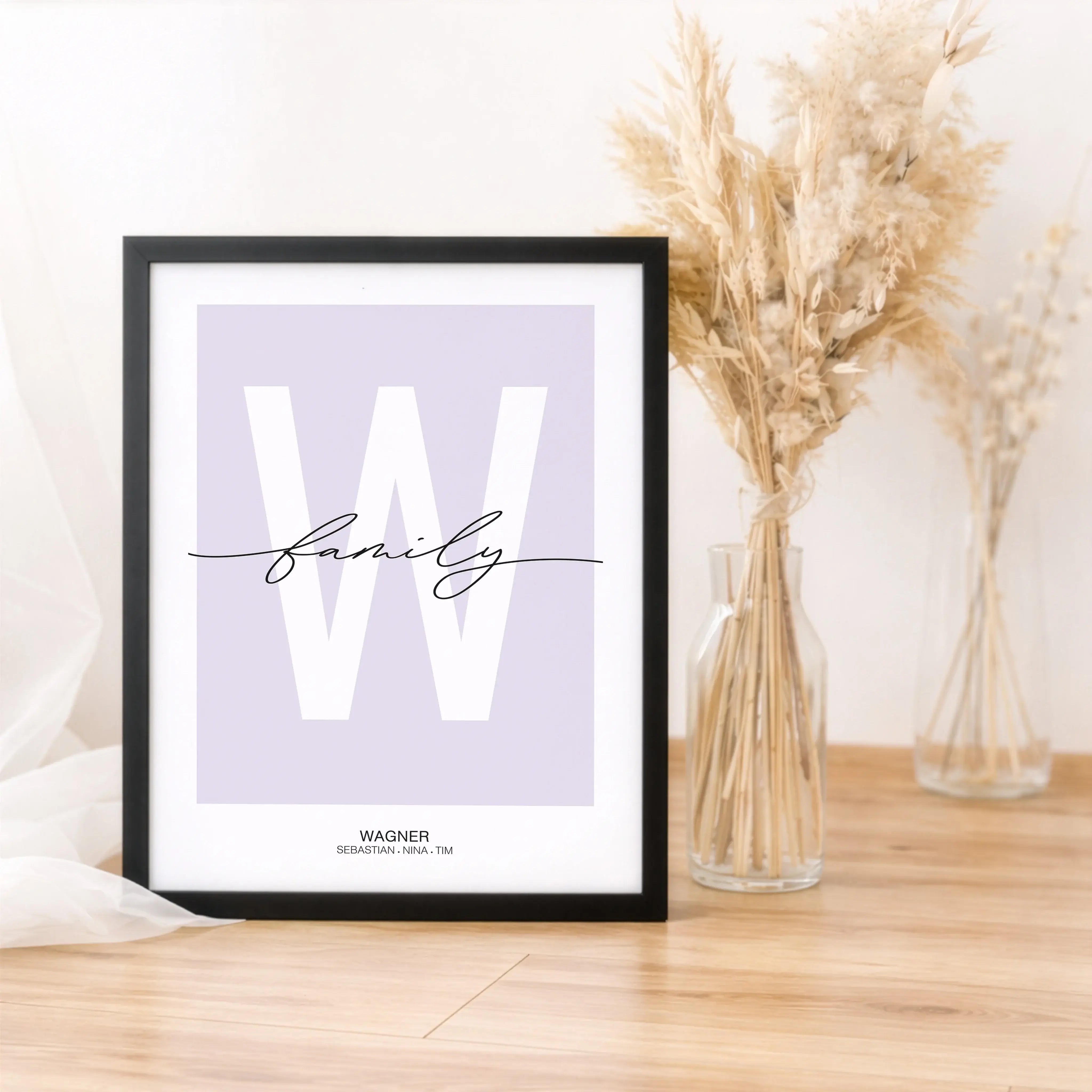 Poster Family Buchstabe-Personalisiertes Poster-famprints-Das Poster Family Buchstabe von famprints verbindet modernes Design mit persönlicher Bedeutung und wird so zu einem stilvollen Blickfang für dein Zuhause oder einem besonderen Geschenk für Menschen