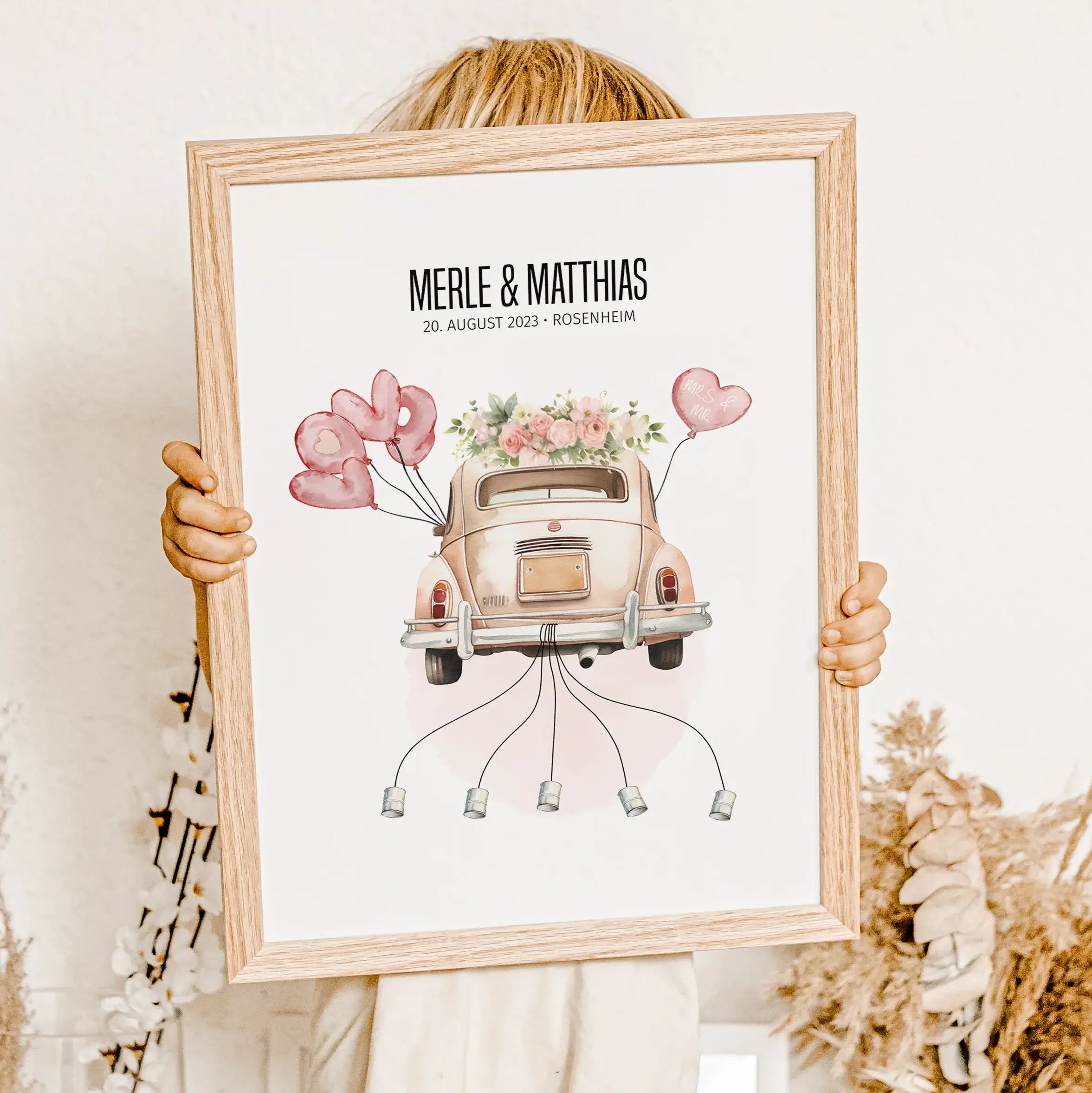 Geldgeschenk Poster Hochzeit - Personalisiertes Poster - famprints - Geldgeschenk Poster Hochzeit