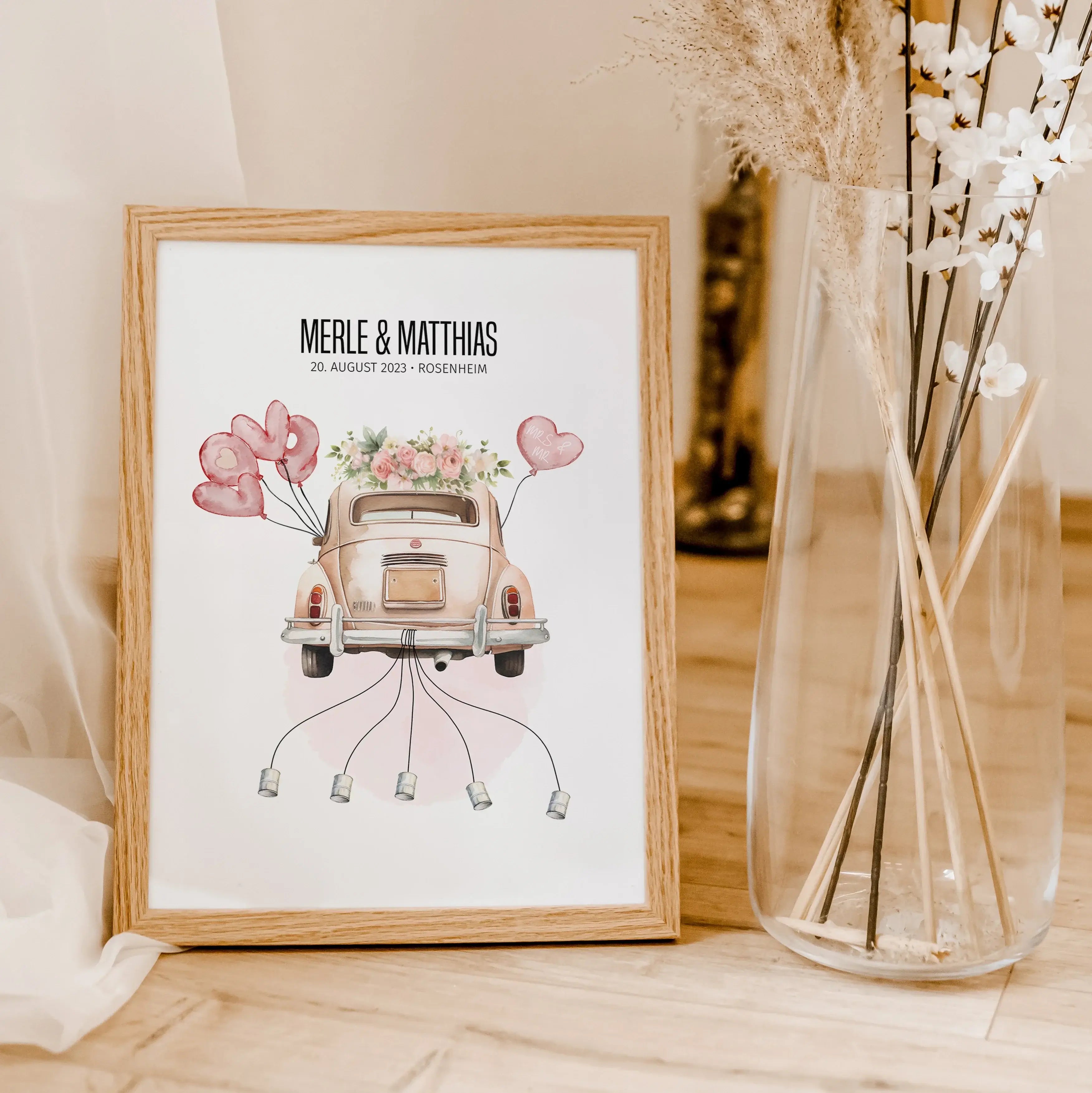 Geldgeschenk Poster Hochzeit - Personalisiertes Poster - famprints - Geldgeschenk Poster Hochzeit