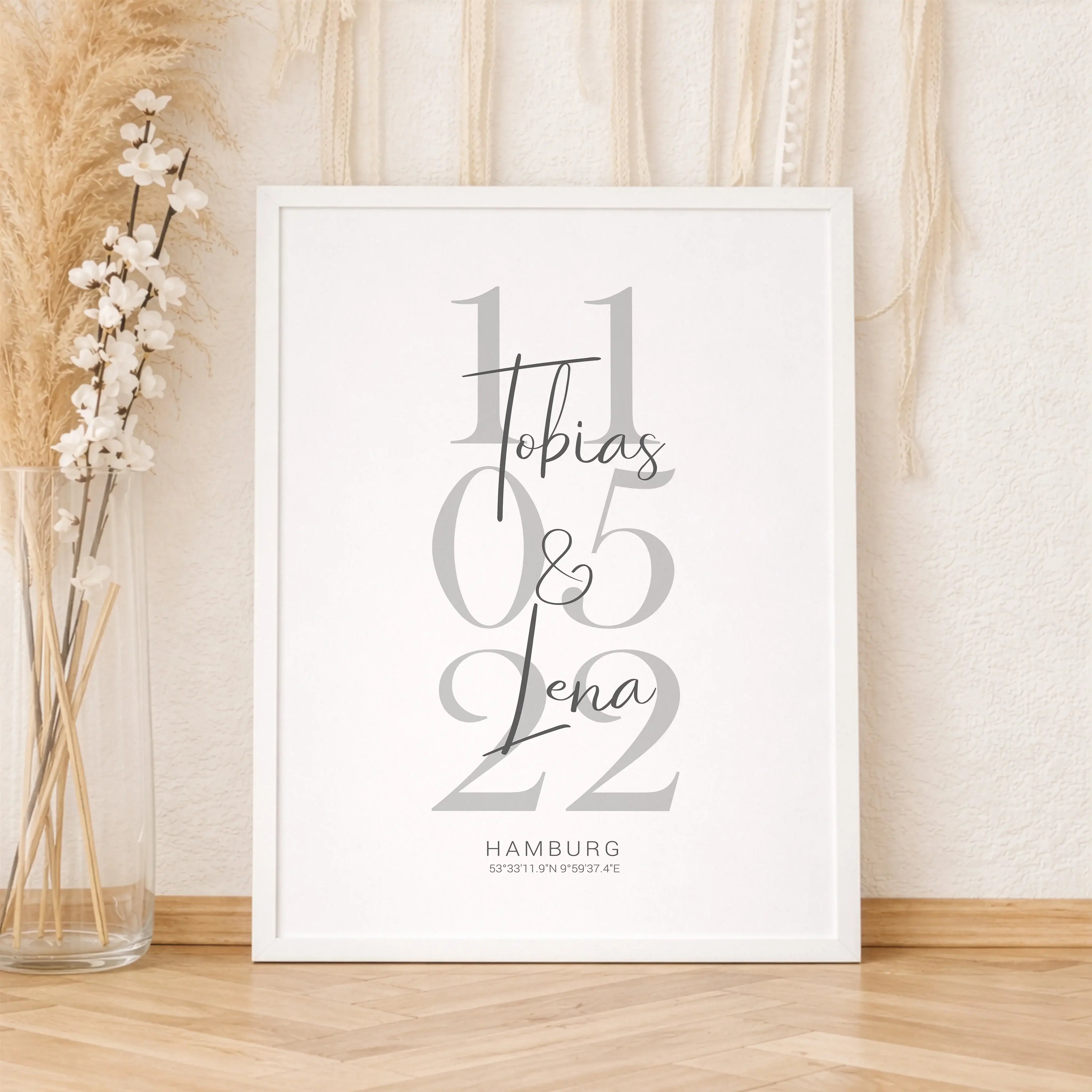 Datum Poster Koordinaten-Personalisiertes Poster-famprints-Ein Datum Poster Koordinaten macht aus einem besonderen Tag ein persönliches Kunstwerk für dein Zuhause. Ob Kennenlernen, Hochzeit, Geburt oder ein anderer wichtiger Moment, du hältst genau das Da