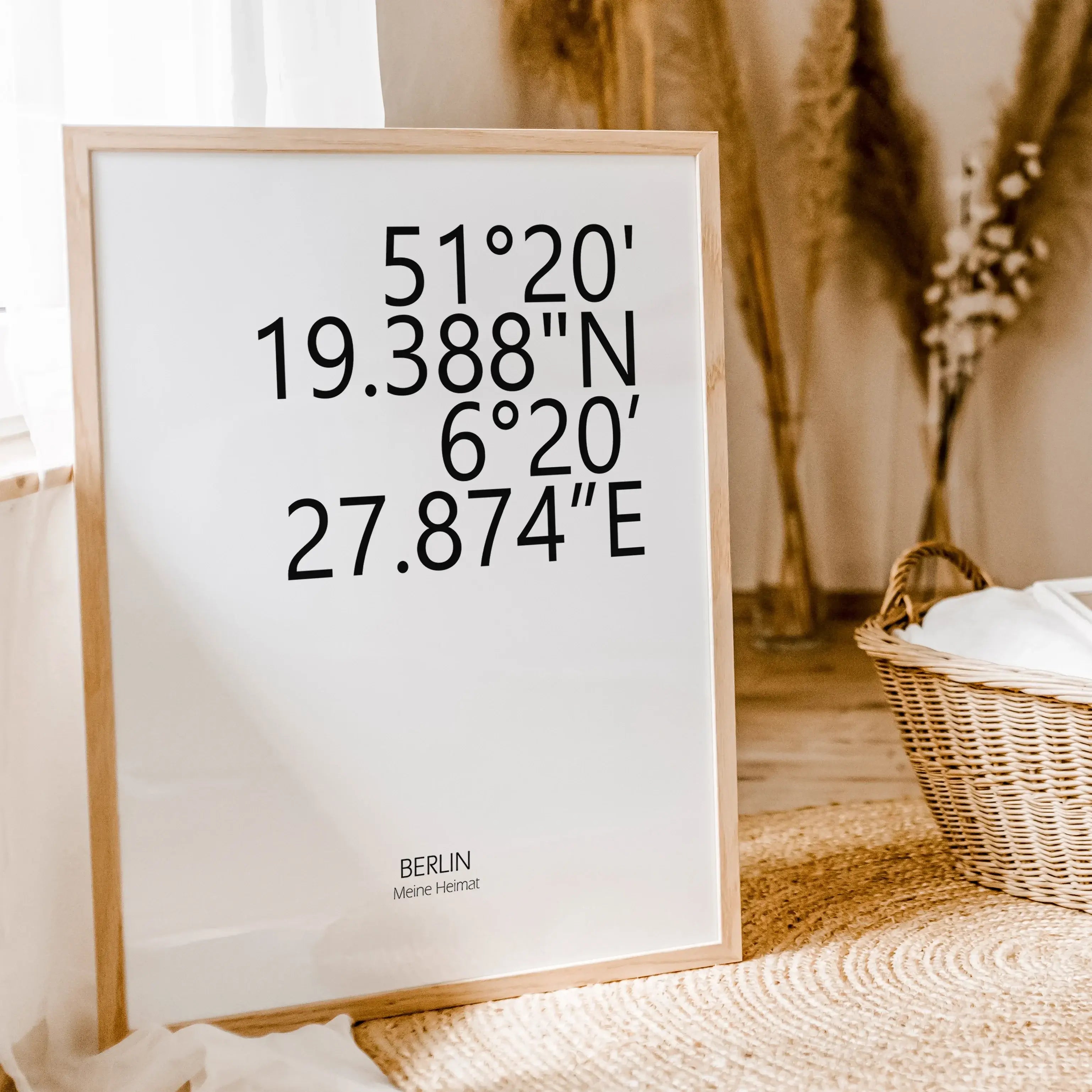 Koordinaten Poster-famprints-Personalisiertes Poster-Dekoriere dein Zuhause mit einem personalisierten Koordinaten Poster. Dieses stilvolle und moderne Poster kannst du mit deinem Wunschtext personalisieren, z.B. Name, Datum, Ort, Koordinaten oder mit dei