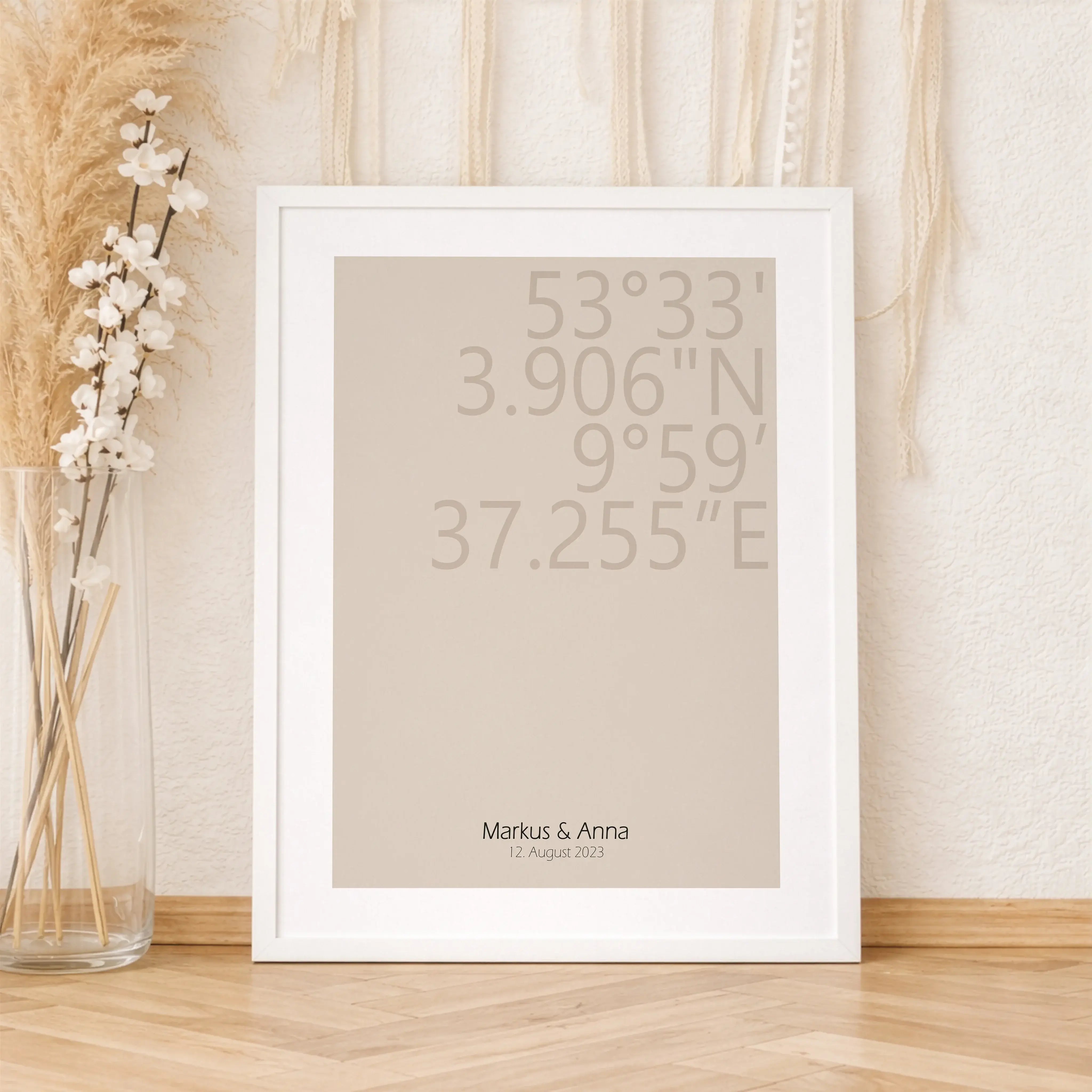 Koordinaten Poster-Personalisiertes Poster-famprints-Mit einem Koordinaten Poster von famprints hältst du einen Ort fest, der für dich wirklich zählt. Vielleicht der Platz, an dem ihr euch kennengelernt habt, euer Zuhause, der Ort der Hochzeit oder ein be