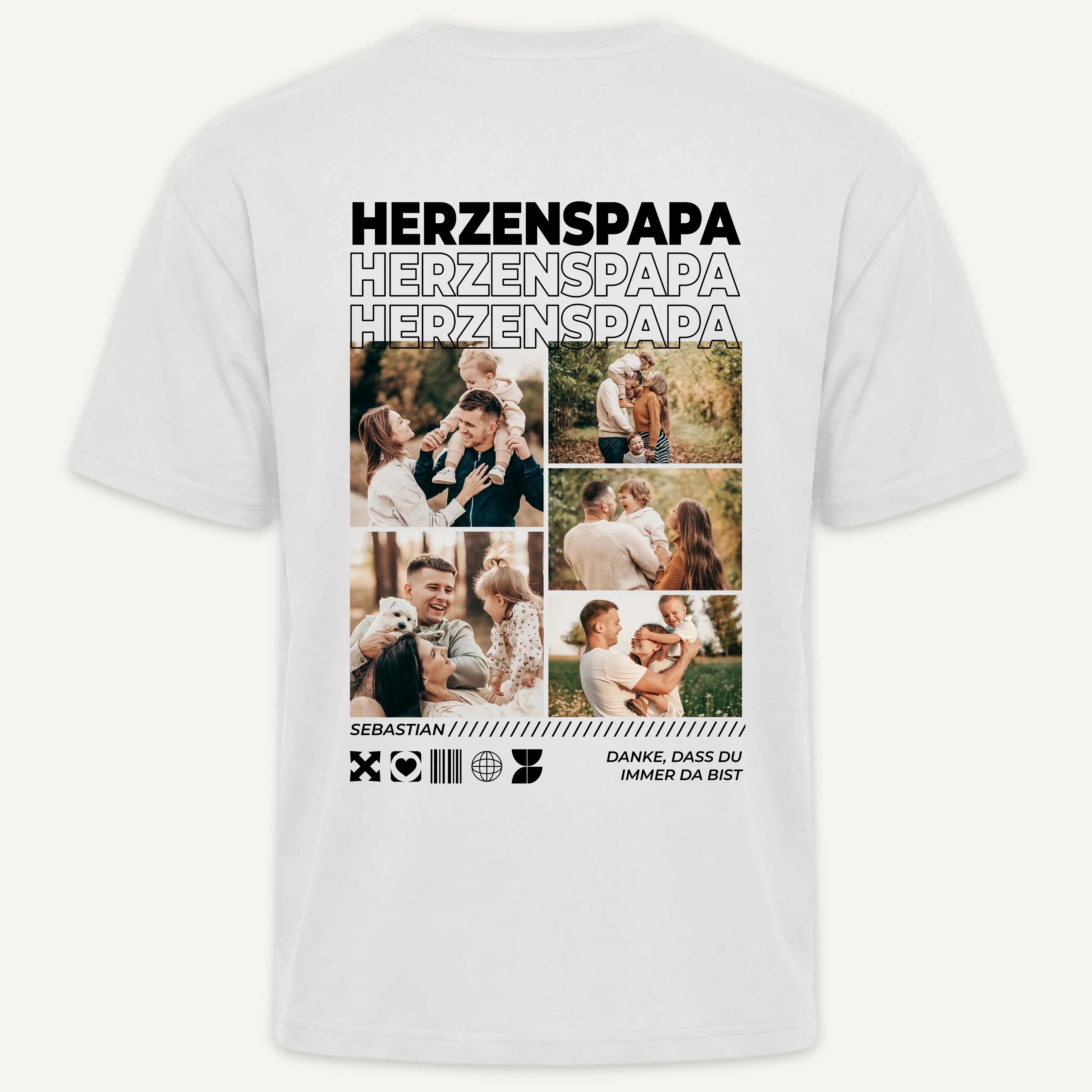 T-Shirt - Personalisiertes T-Shirt BONUSPAPA - personalisiertes Geschenk zum Vatertag oder Geburtstagsgeschenk für Stiefvater