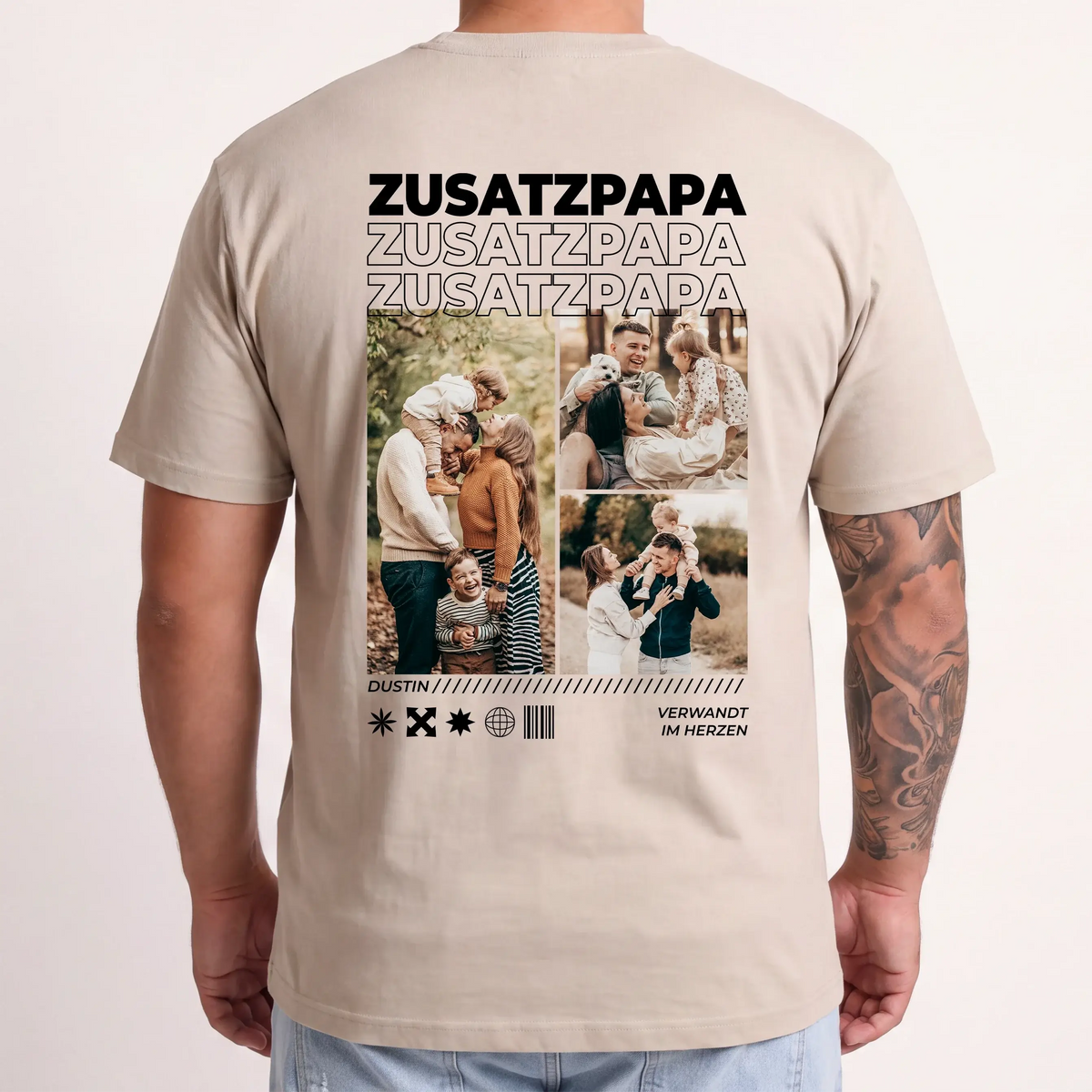 T-Shirt - Personalisiertes T-Shirt BONUSPAPA - personalisiertes Geschenk zum Vatertag oder Geburtstagsgeschenk für Stiefvater