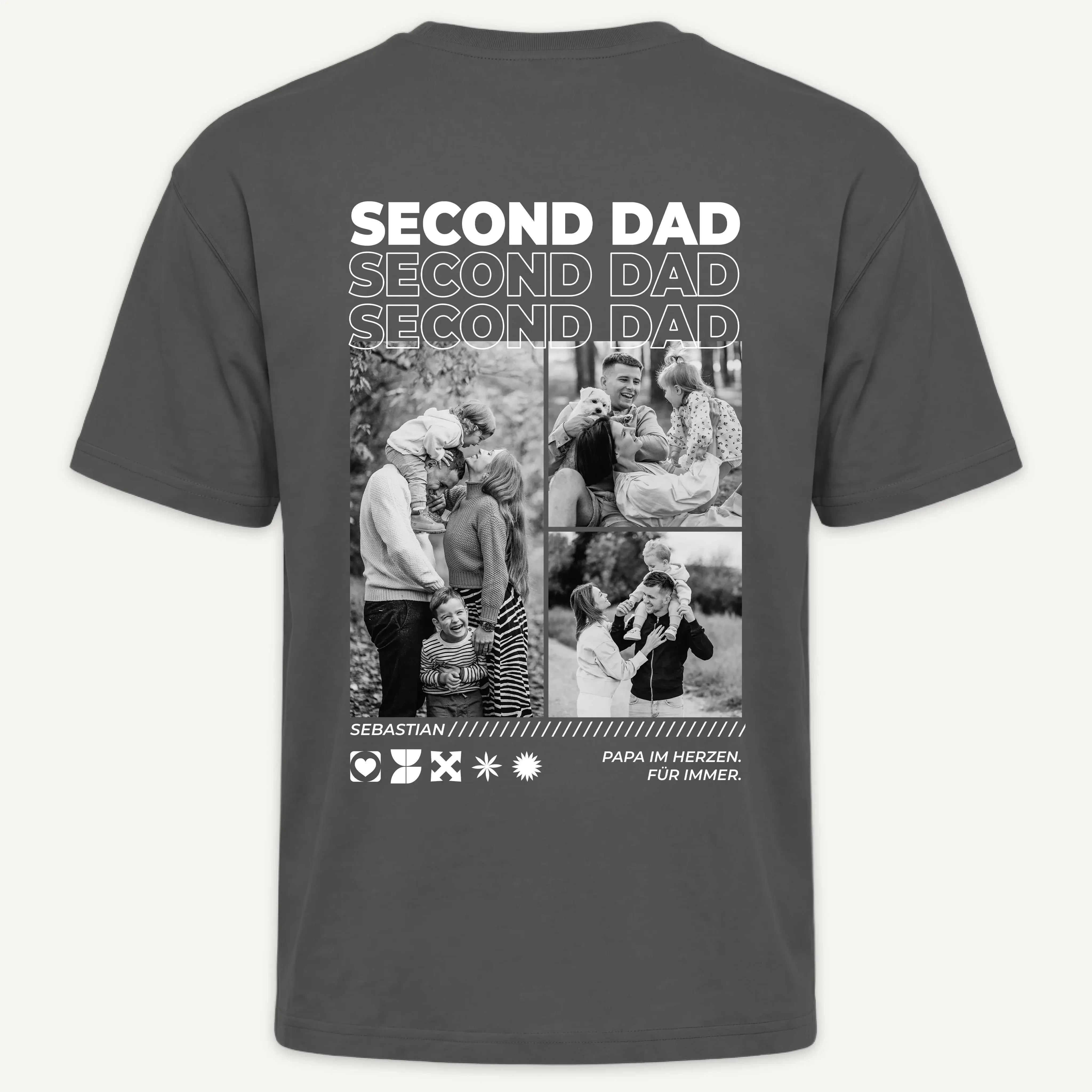 T-Shirt - Personalisiertes T-Shirt BONUSPAPA - personalisiertes Geschenk zum Vatertag oder Geburtstagsgeschenk für Stiefvater