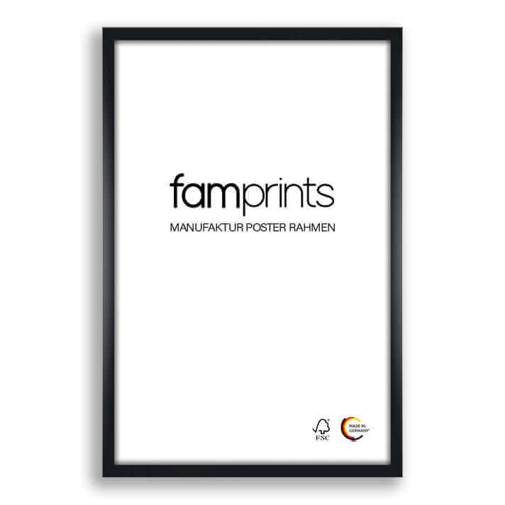 Manufaktur Holz Rahmen Schwarz-famprints-Bilderrahmen-Unser hochwertiger Manufaktur Holz Bilderrahmen in schwarz wird nach deiner Bestellung für dich individuell gefertigt. In der hauseigenen Manufaktur entsteht nach höchsten Qualitätsstandards ein ganz b