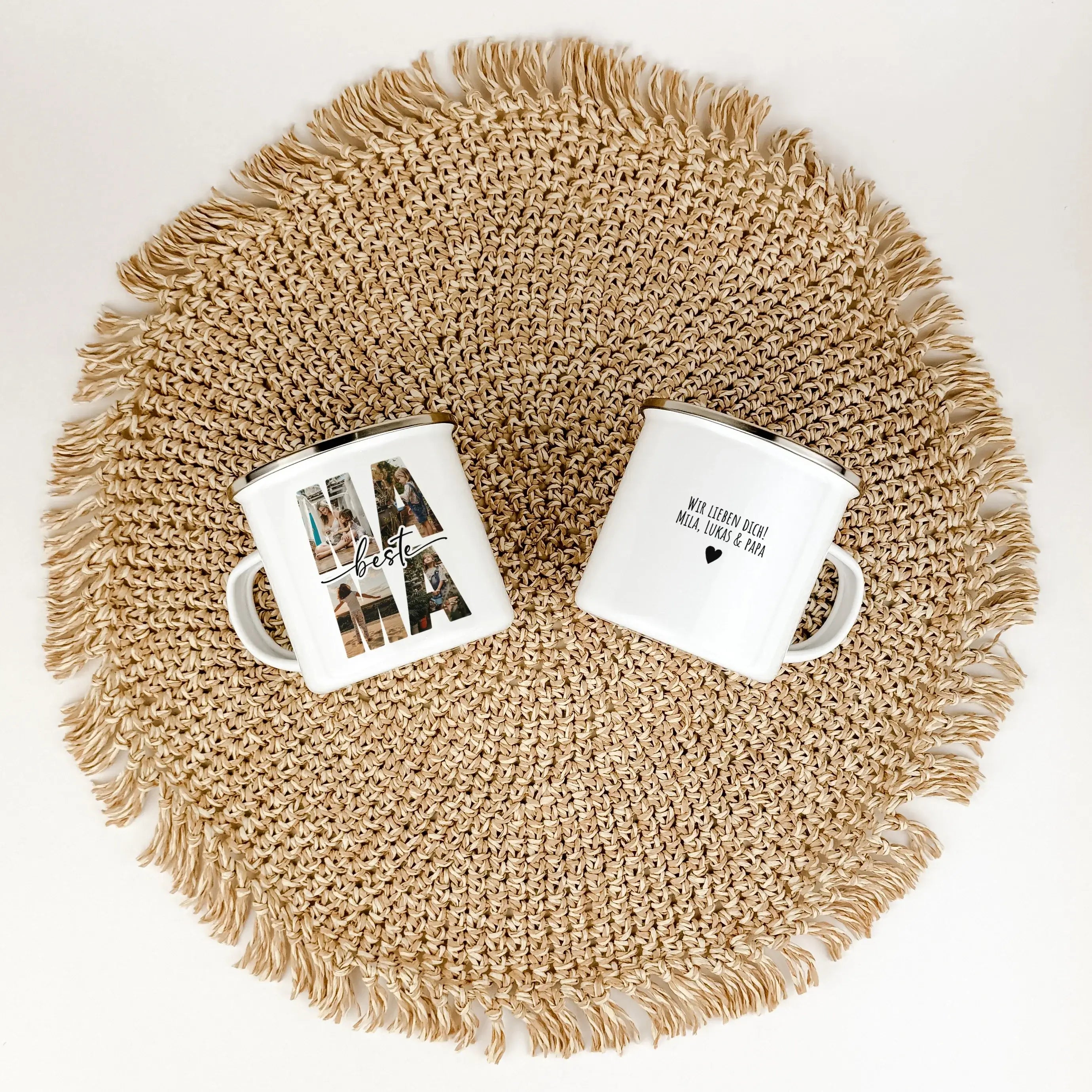 Emaille Tasse beste Mama - Emaille Tasse - famprints - Entdecke die perfekte Art, deiner Mama zu zeigen, wie viel sie dir bedeutet: unsere personalisierte Emaille Tasse beste Mama. Diese Tasse ist nicht nur ein praktisches Geschenk, sondern ein liebevolle