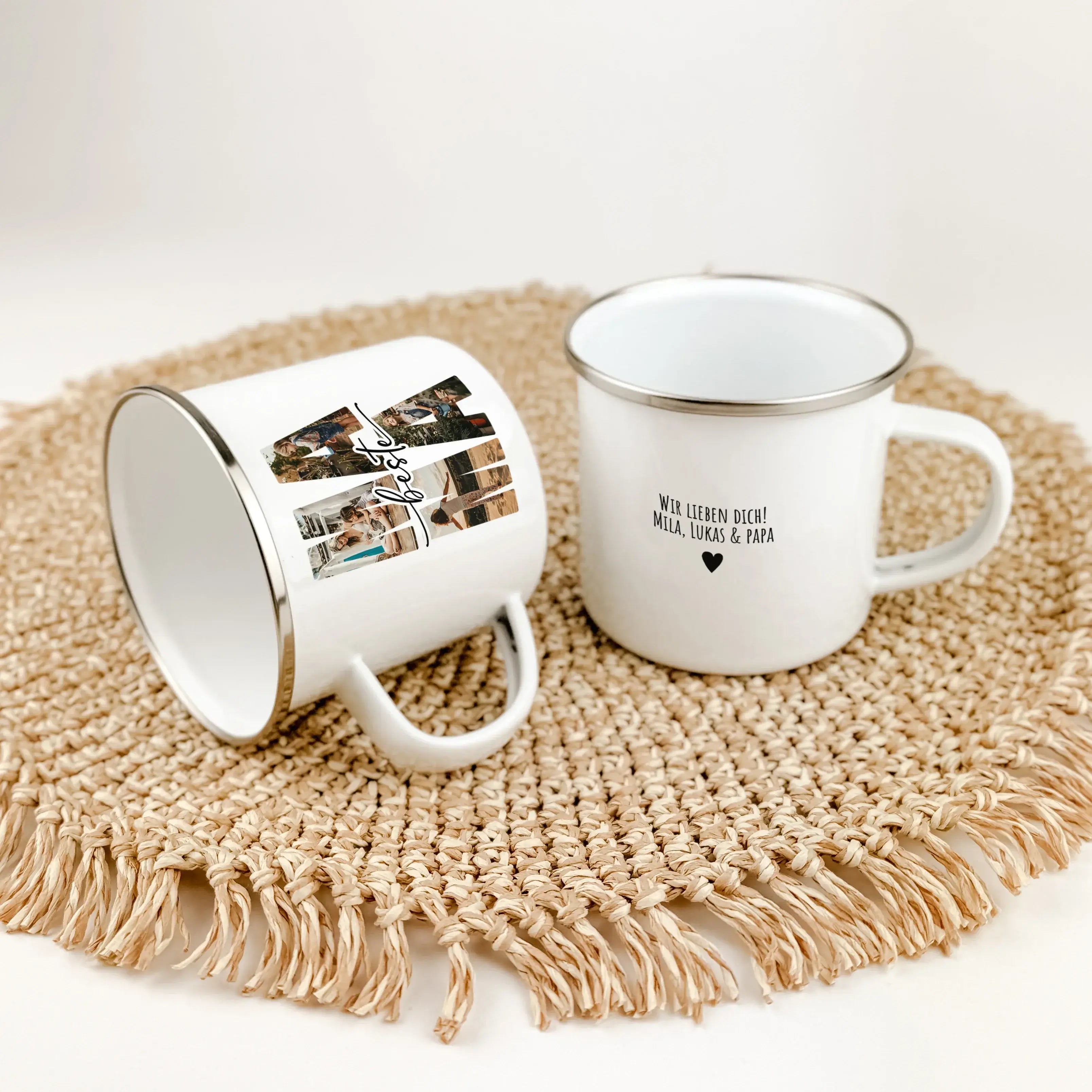 Emaille Tasse beste Mama - Emaille Tasse - famprints - Entdecke die perfekte Art, deiner Mama zu zeigen, wie viel sie dir bedeutet: unsere personalisierte Emaille Tasse beste Mama. Diese Tasse ist nicht nur ein praktisches Geschenk, sondern ein liebevolle