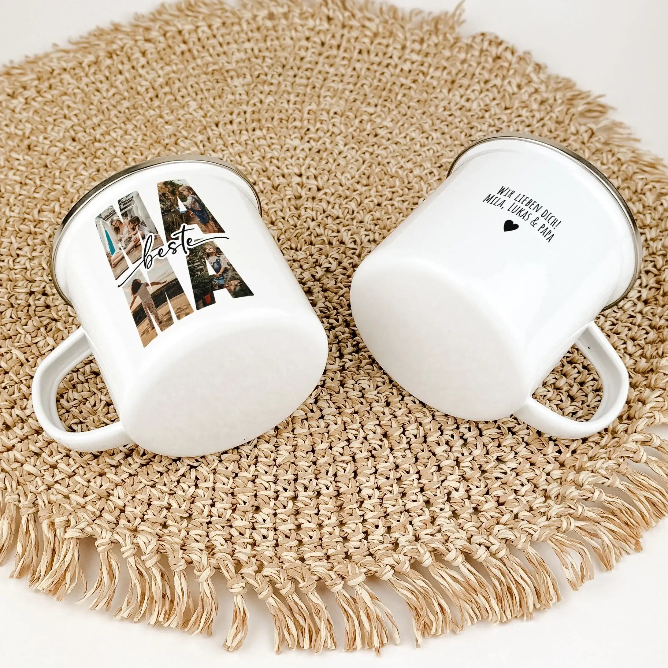 Emaille Tasse beste Mama - Emaille Tasse - famprints - Entdecke die perfekte Art, deiner Mama zu zeigen, wie viel sie dir bedeutet: unsere personalisierte Emaille Tasse beste Mama. Diese Tasse ist nicht nur ein praktisches Geschenk, sondern ein liebevolle