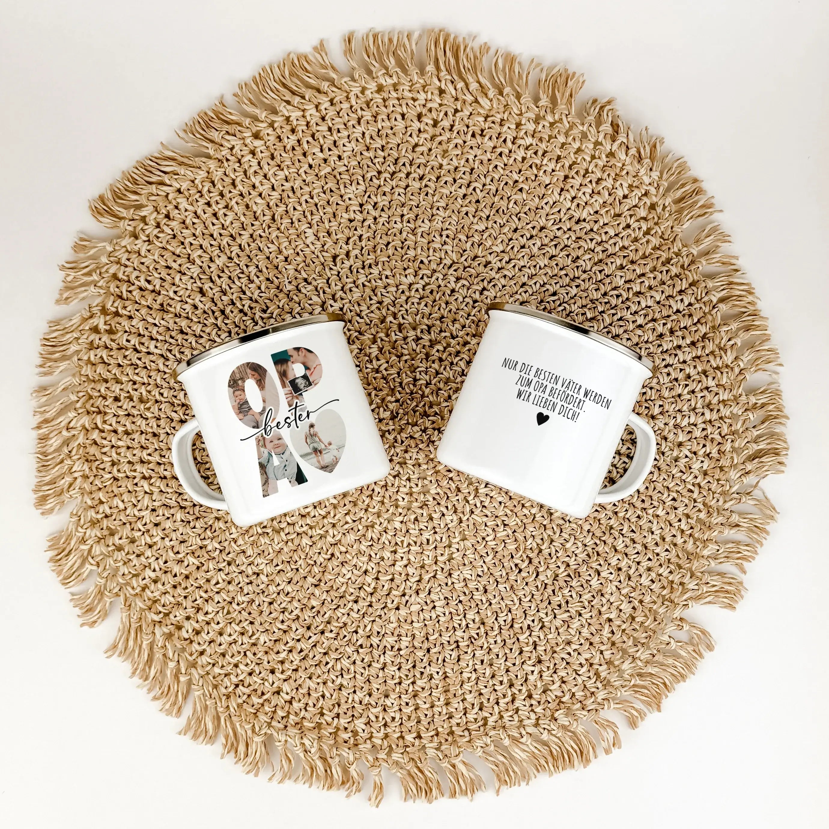 Emaille Tasse bester Opa - Emaille Tasse - famprints - Mach deinem Opa eine ganz besondere Freude mit unserer personalisierten Emaille Tasse bester Opa, die nicht nur seine Kaffeepausen verschönert, sondern auch ein einzigartiges Stück Erinnerung wird. Di